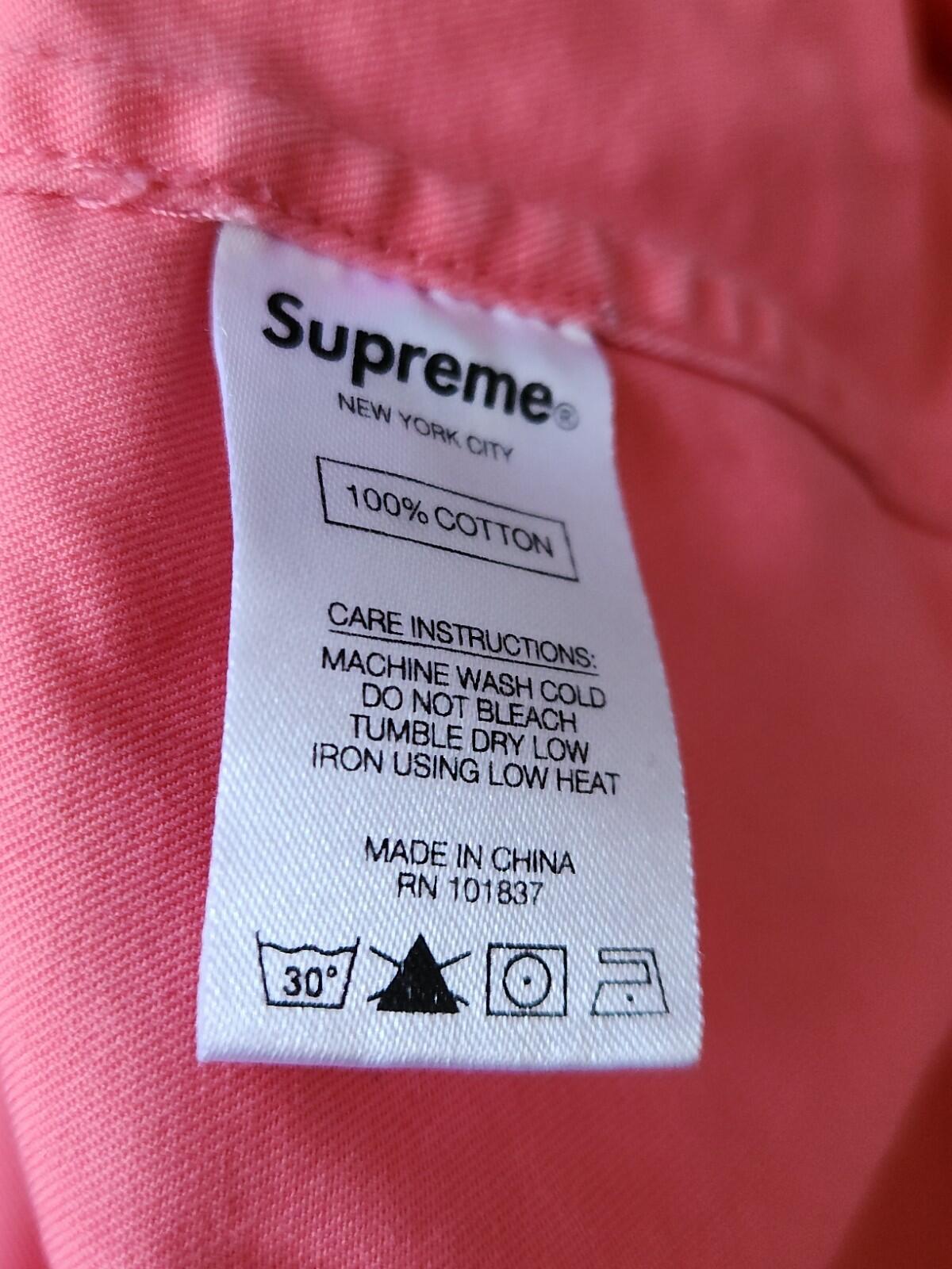 SS18 Supreme Washed Twill Shirt Coral Größe L