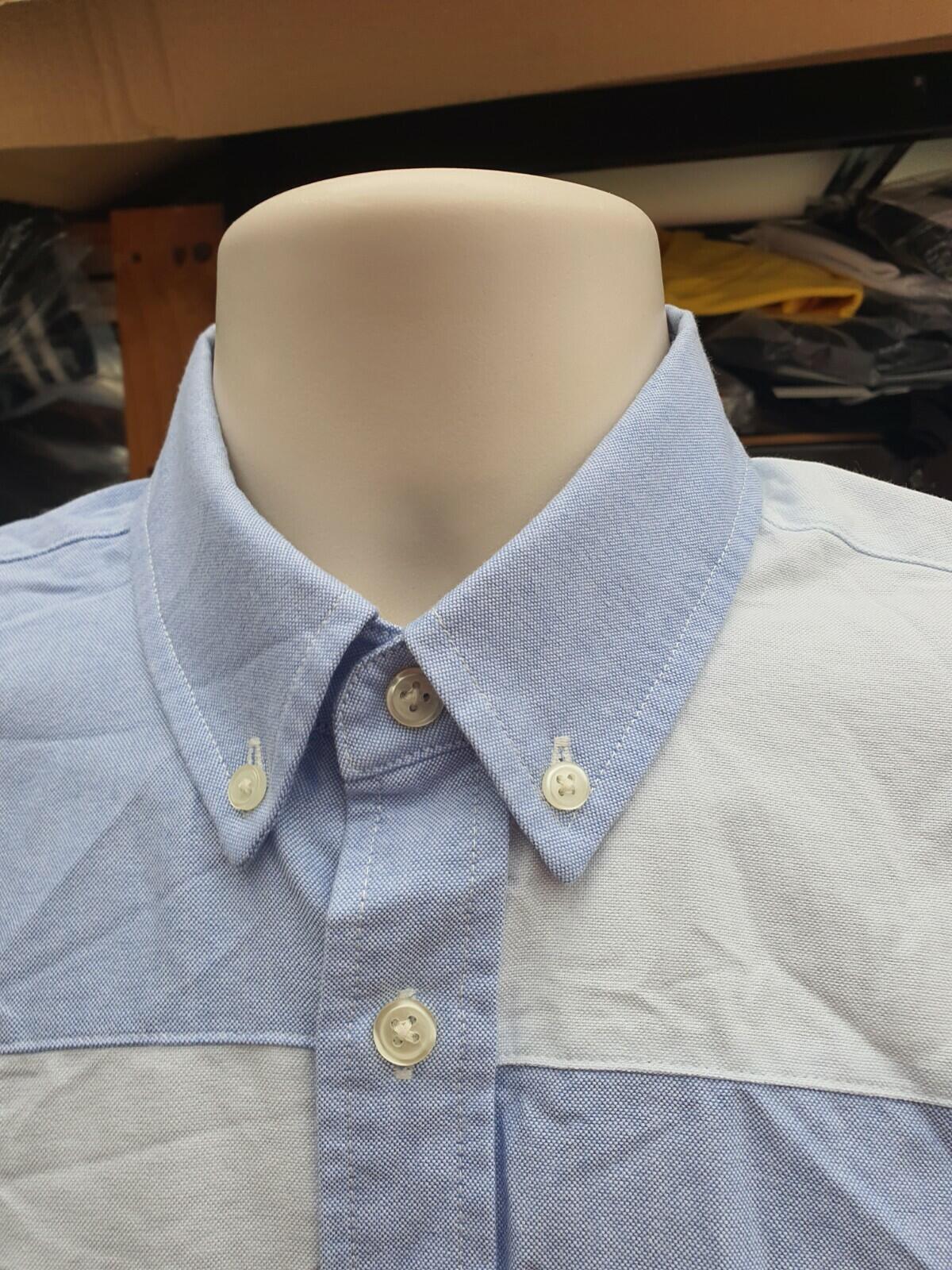 FW20 Supreme Patchwork Oxford Shirt Blue Size S