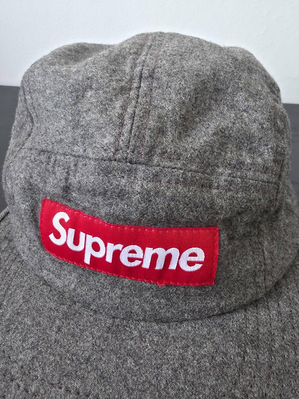 FW13 Supreme Loro Piana Wool Camp Cap Grey