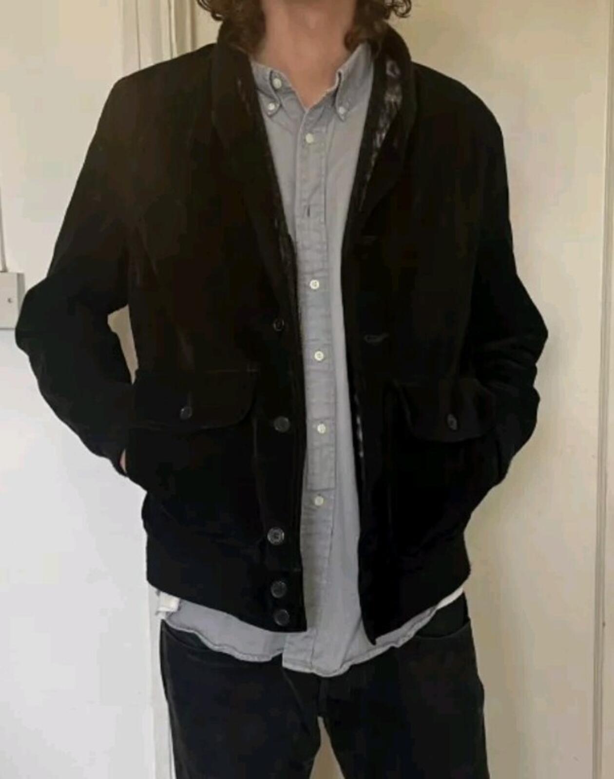 SS14 Supreme Schott NYC Wildleder Bomberjacke Schwarz Größe L