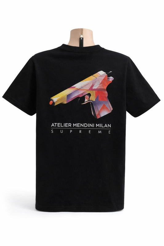 SS16 Supreme Mendini Gun Tee Negro Talla M