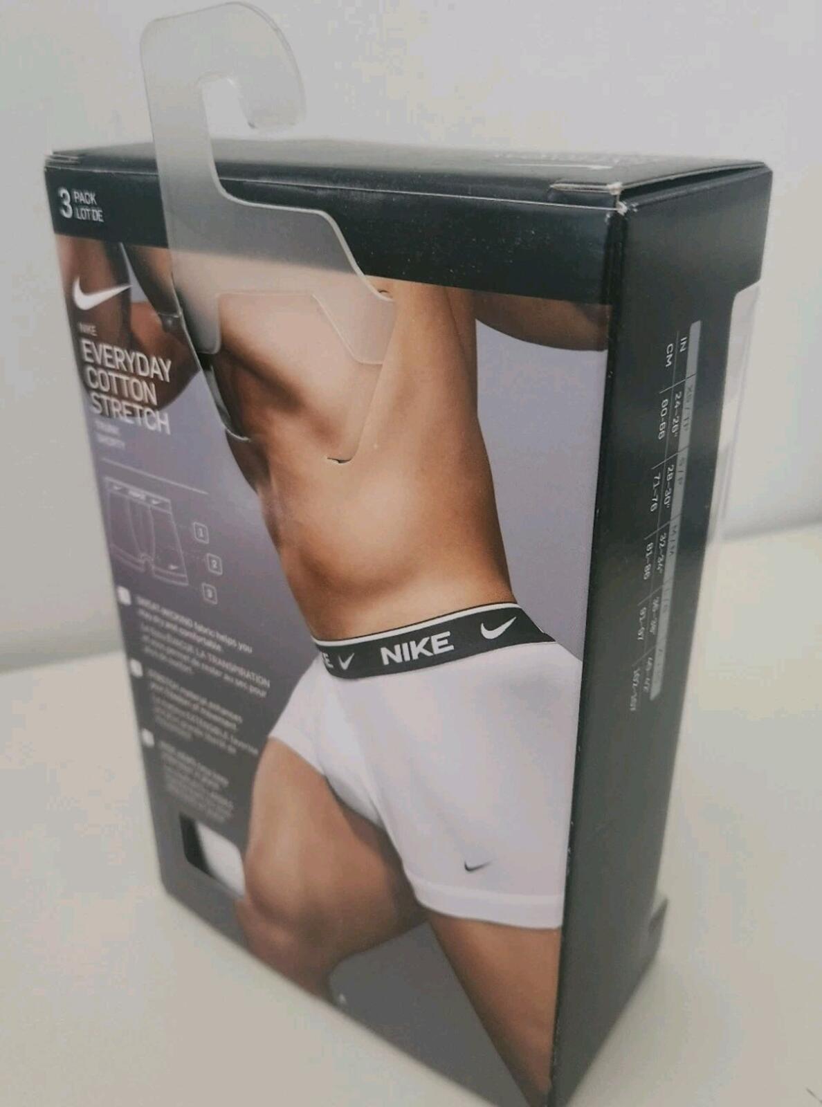 NIKE 3 pack regular-fit stretch-cotton trunks White XL Underwear Dri-FIT New