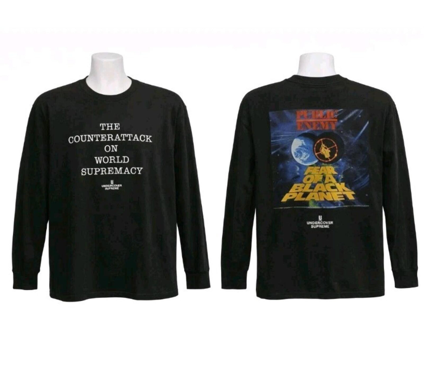 SS18 Supreme x Undercover x Public Enemy Counterattack L/S Tee Black Size L
