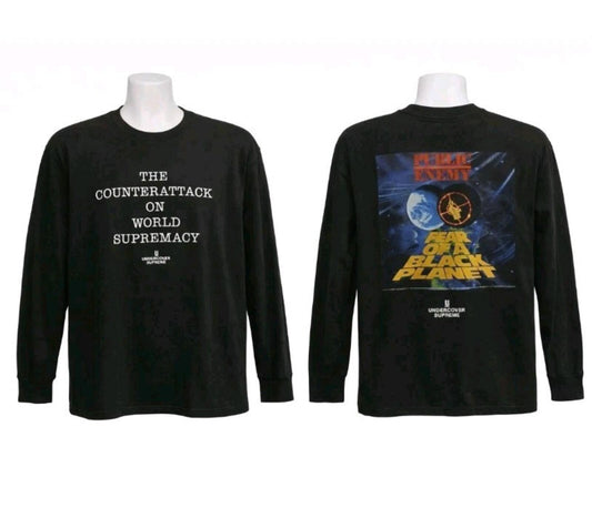 Camiseta de manga larga SS18 Supreme x Undercover x Public Enemy Counterattack negra talla L
