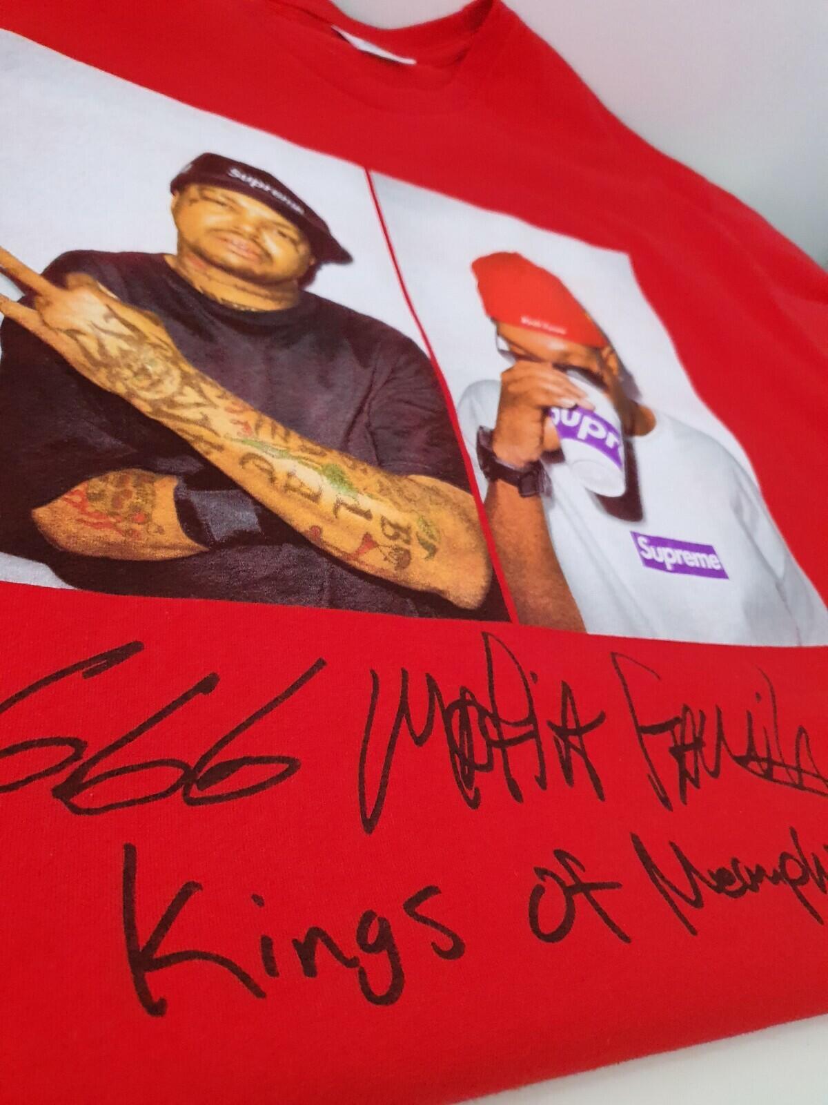 FW12 Supreme Three Six Mafia tee 3 6 red photo T-shirt size L large vintage 2012
