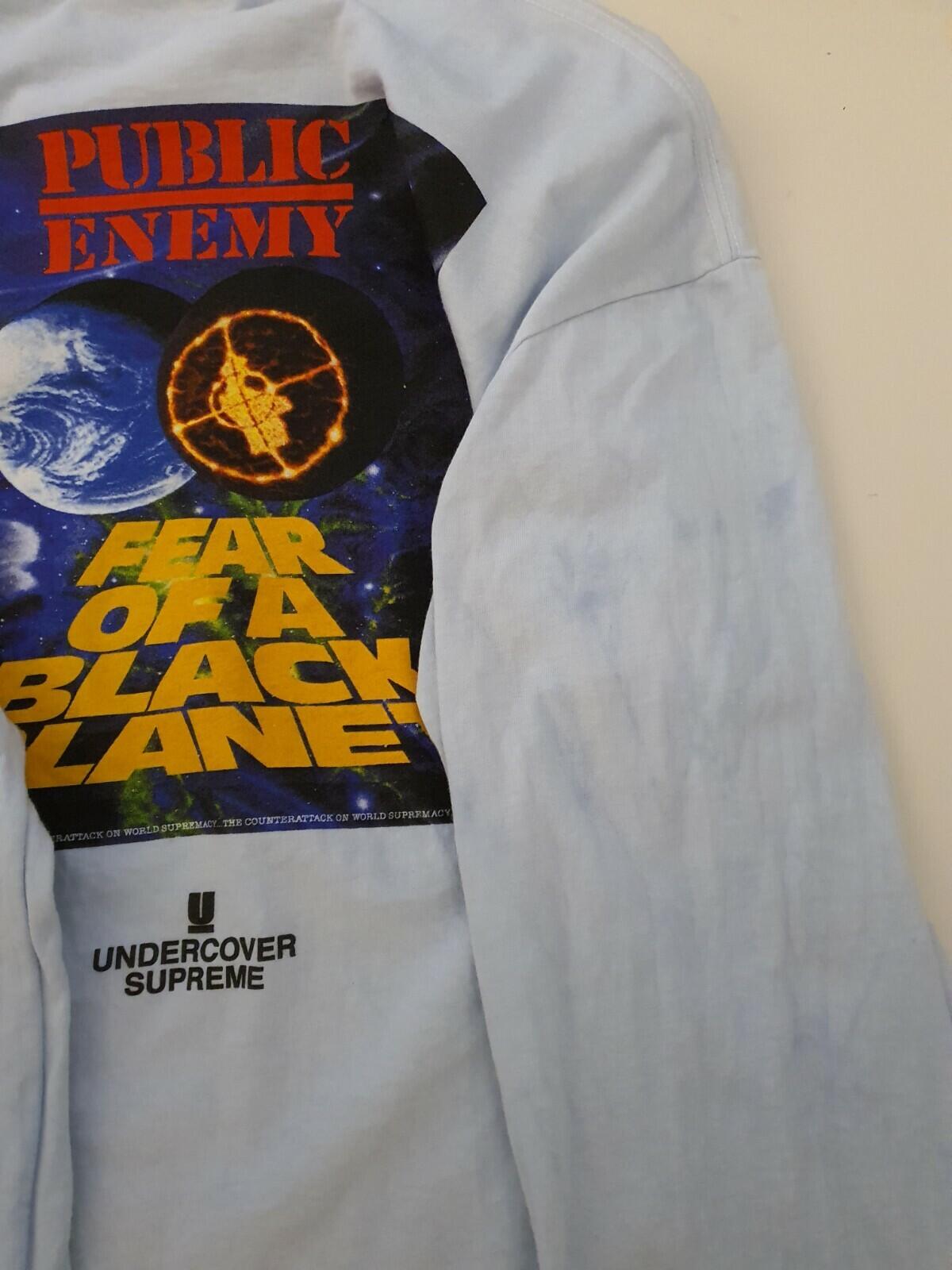 SS18 Supreme x Undercover x Public Enemy Counterattack Langarmshirt Hellblau Größe M