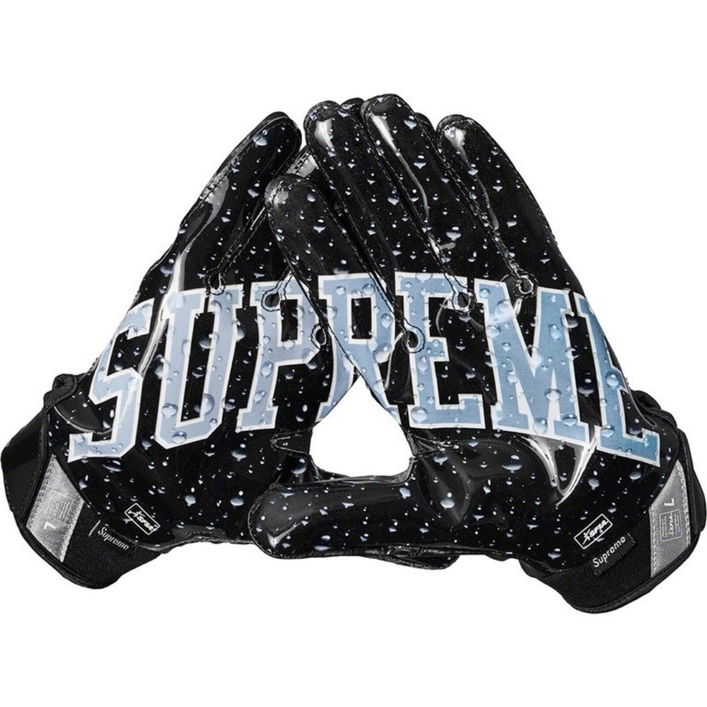 FW18 Supreme x Nike Vapor Jet 4.0 Football Gloves Black Size L