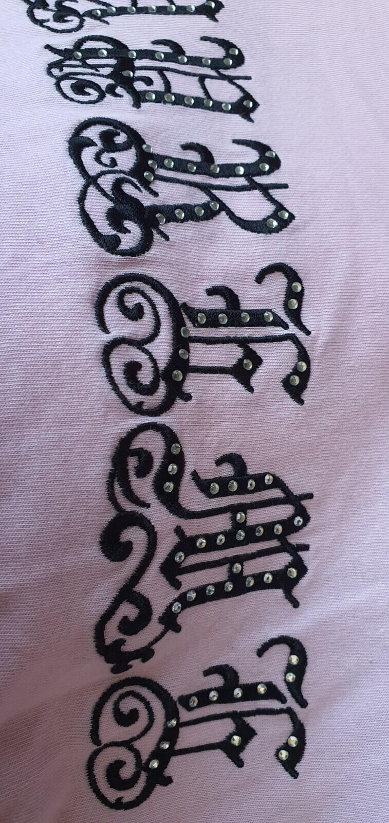 SS21 Supreme Old English Rhinestone S/S Top tee M medium pink T-Shirt Worn 1x