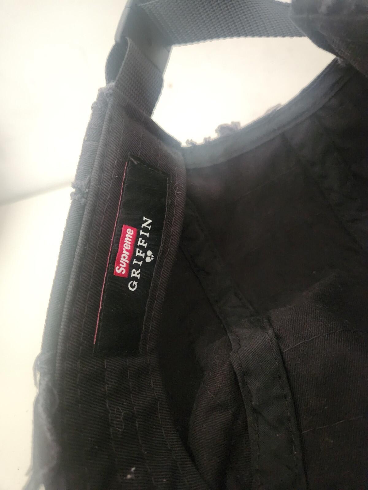 FW22 Supreme x Griffin Camp Cap Black Box logo Cotton Hat