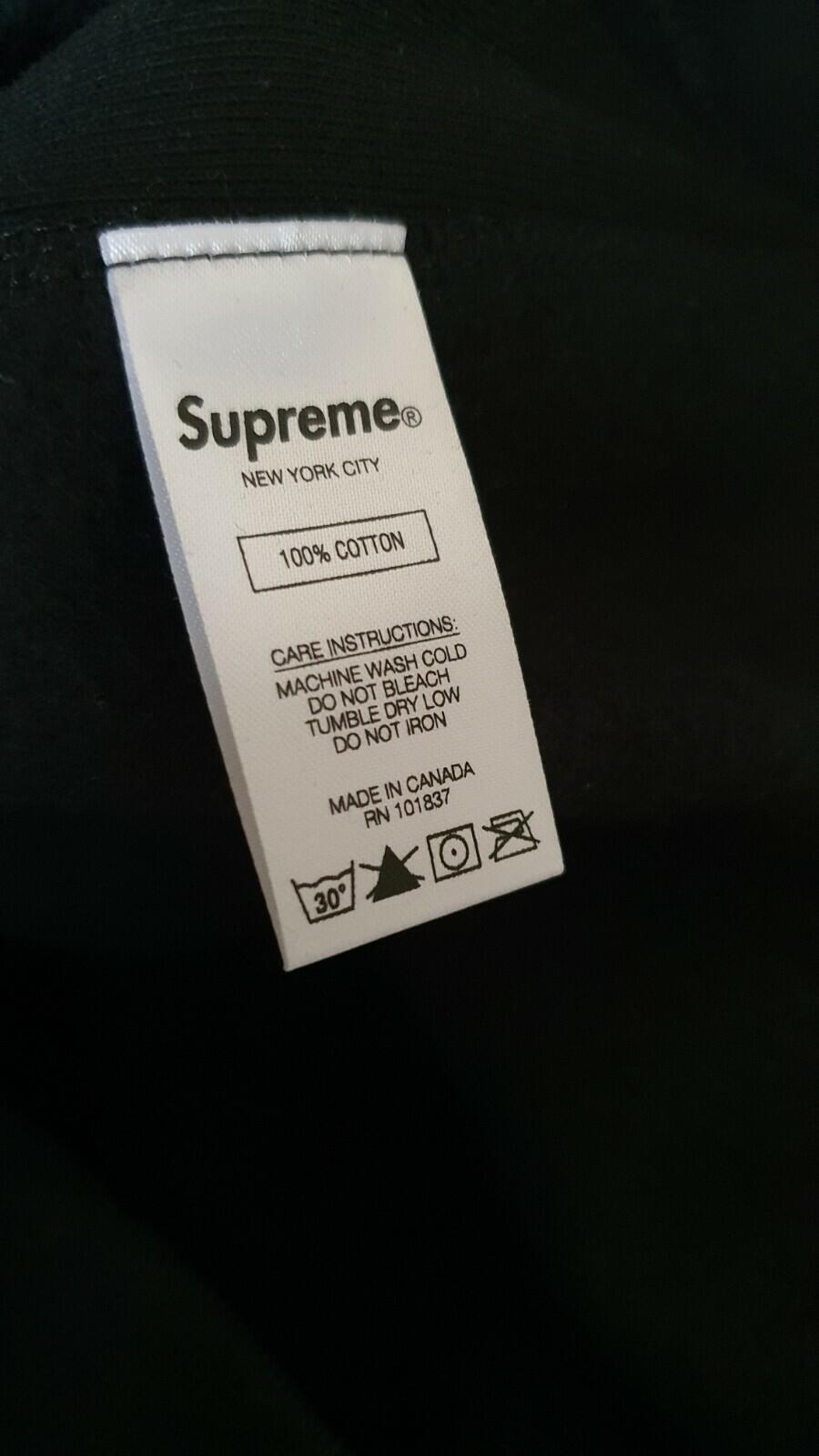 FW17 Supreme Box Logo hooded Sweatshirt black hoodie size M medium neon green