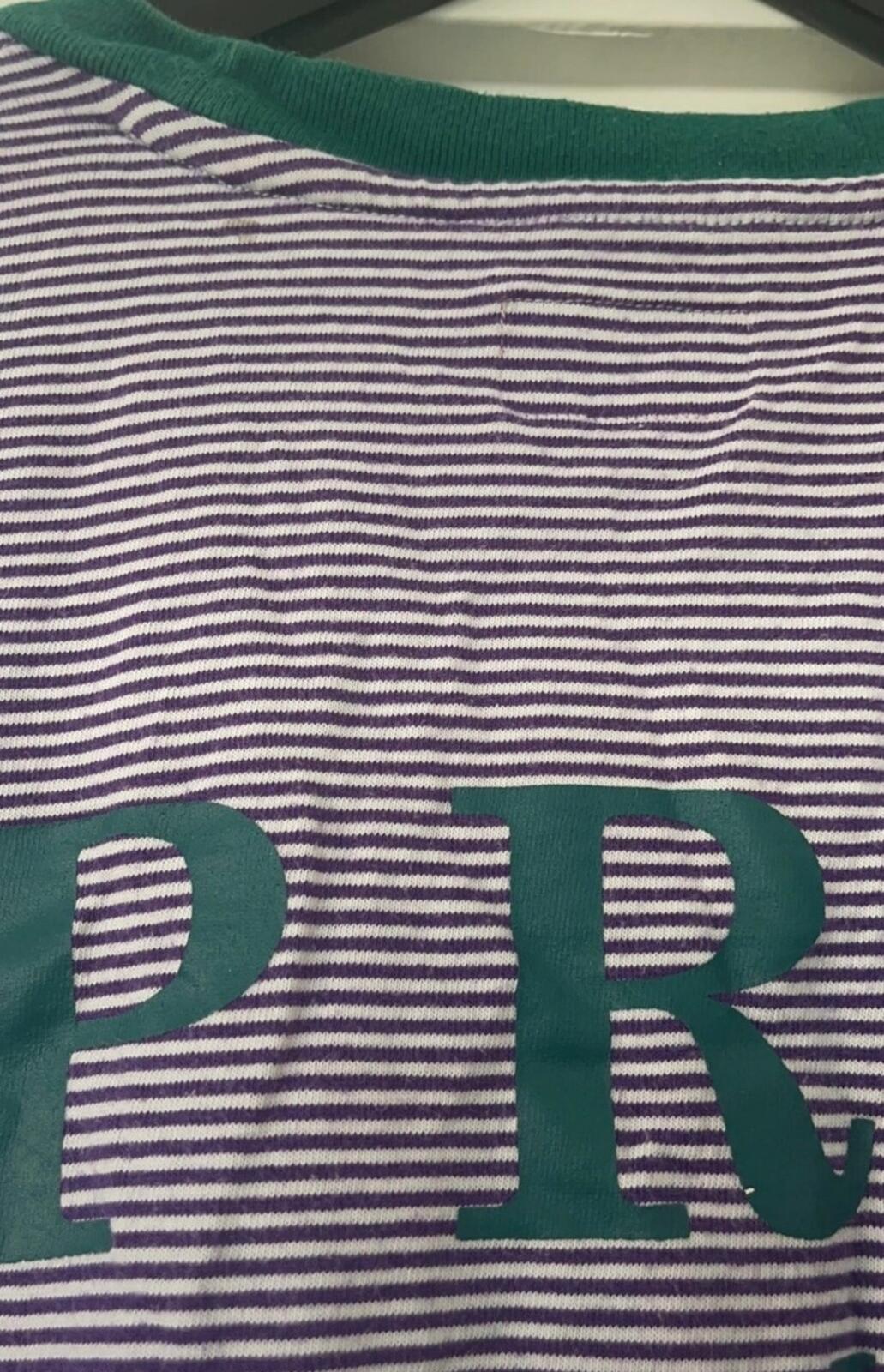 SS17 Supreme Micro Stripe Tee Purple Size L