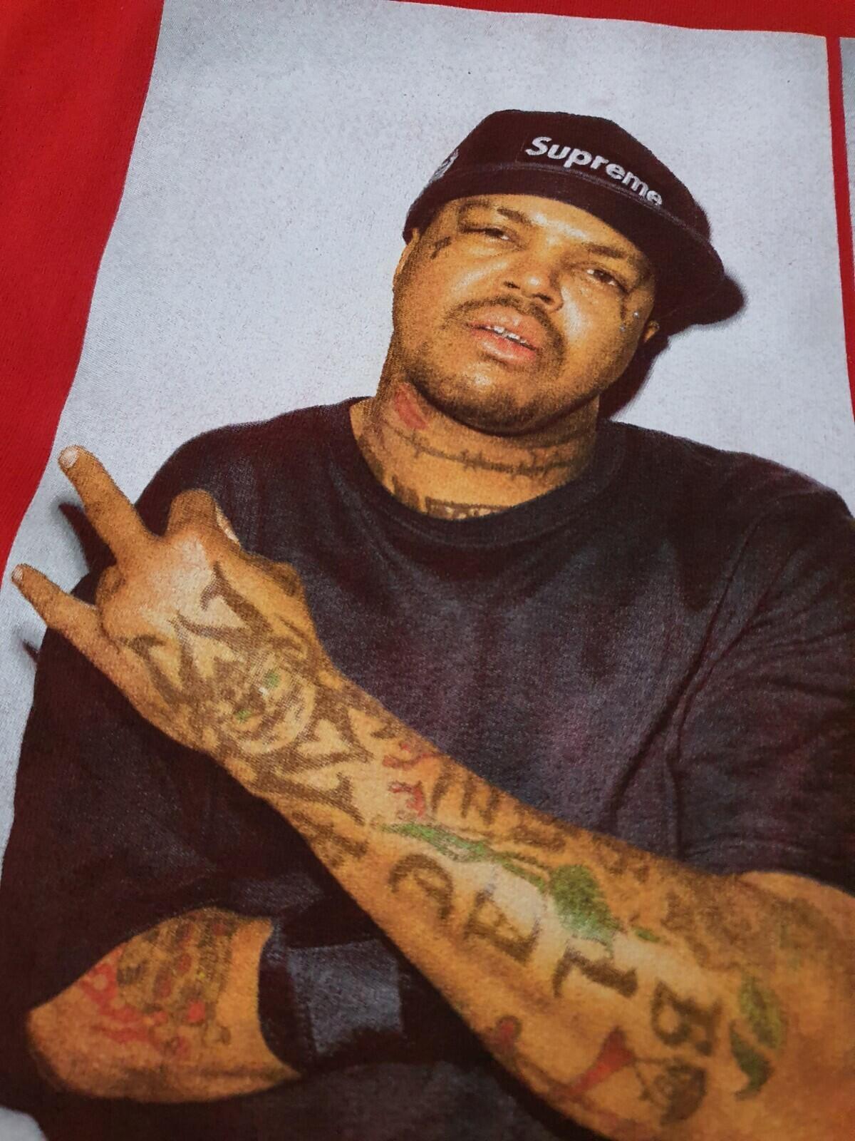 FW12 Supreme Three Six Mafia tee 3 6 red photo T-shirt size L large vintage 2012