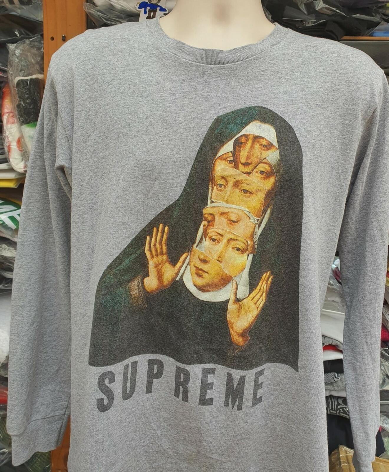 SS17 Supreme Nun L/S Tee Heather Grey Size M