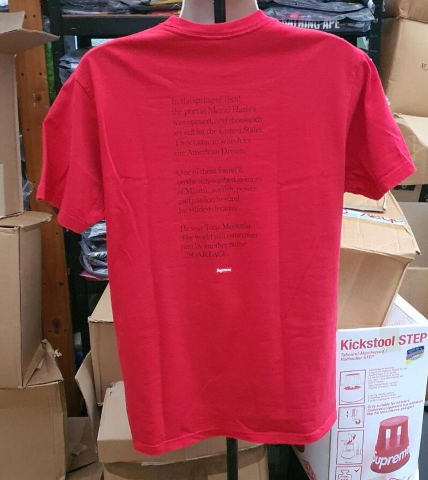 FW17 Supreme x Scarface Split Tee Red Size L