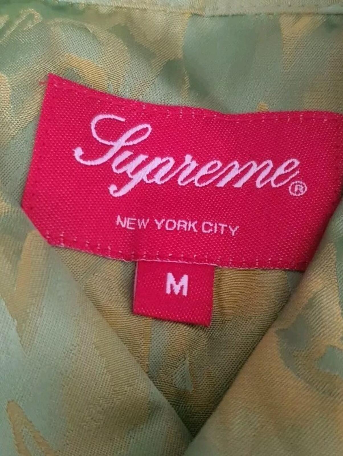 FW22 Supreme Iridescent Shirt Blue M Medium Button Up Long Sleeve Green Rayon