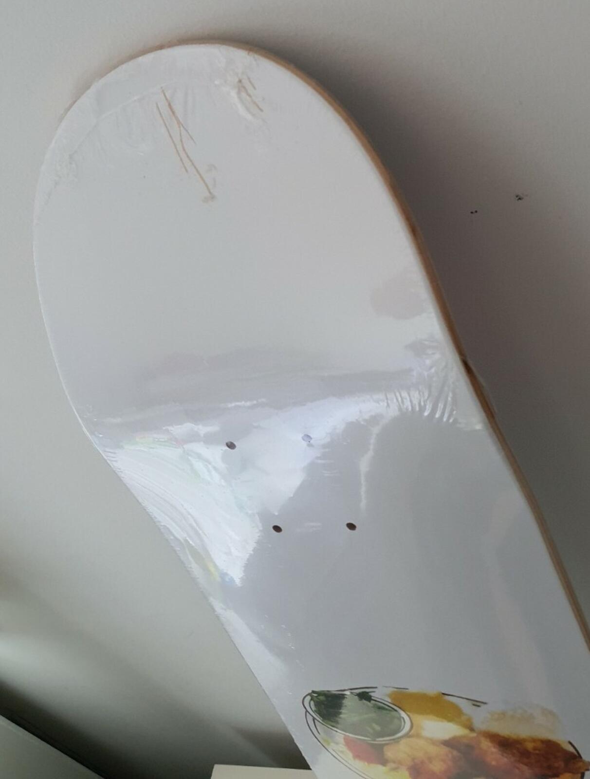 SS18 Supreme Chicken Dinner Skateboard Deck White Size 8.375” x 32.375”