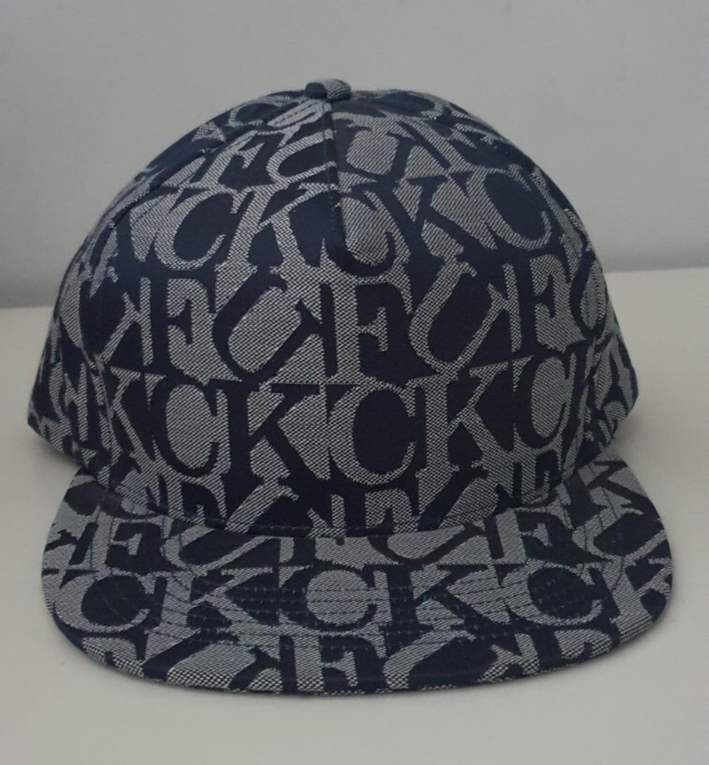 FW17 Supreme F UCK Jacquard 6-Panel Navy Cap Blue Hat New