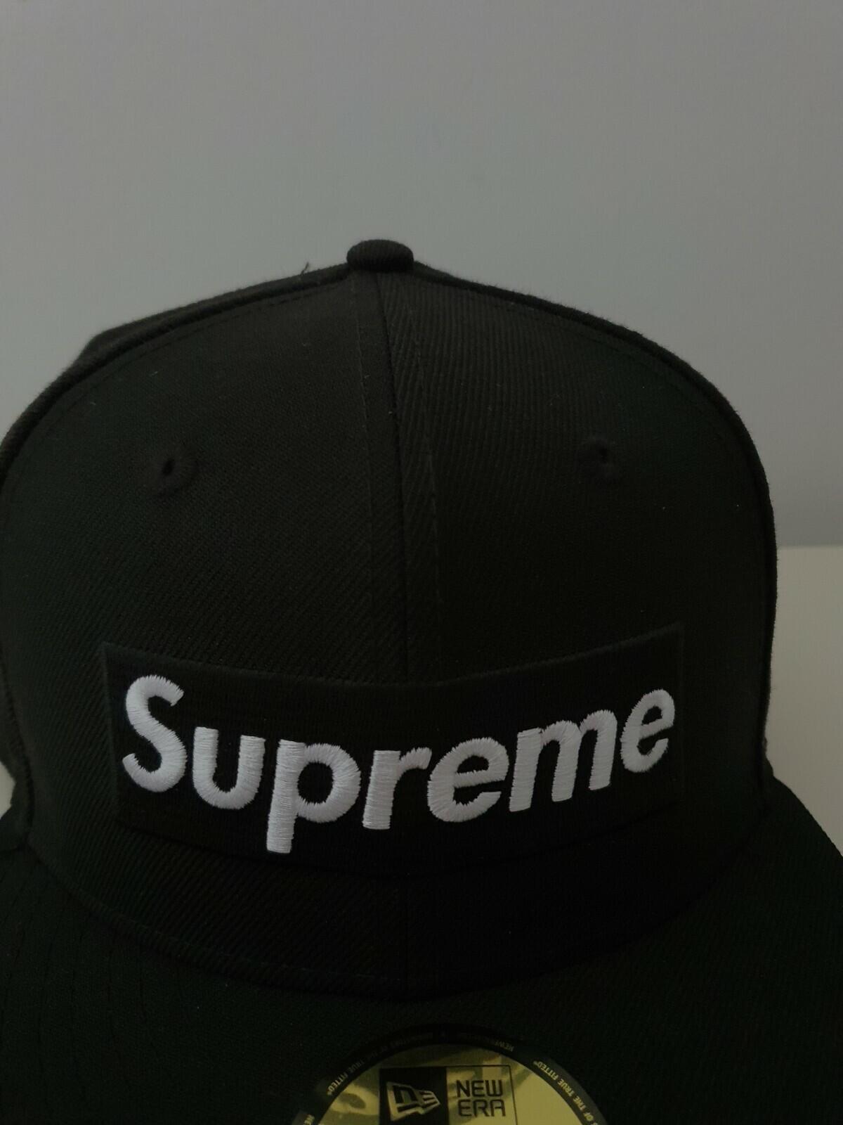 SS17 Supreme New Era Playboy Box Logo Cap Black Size 7 3/8