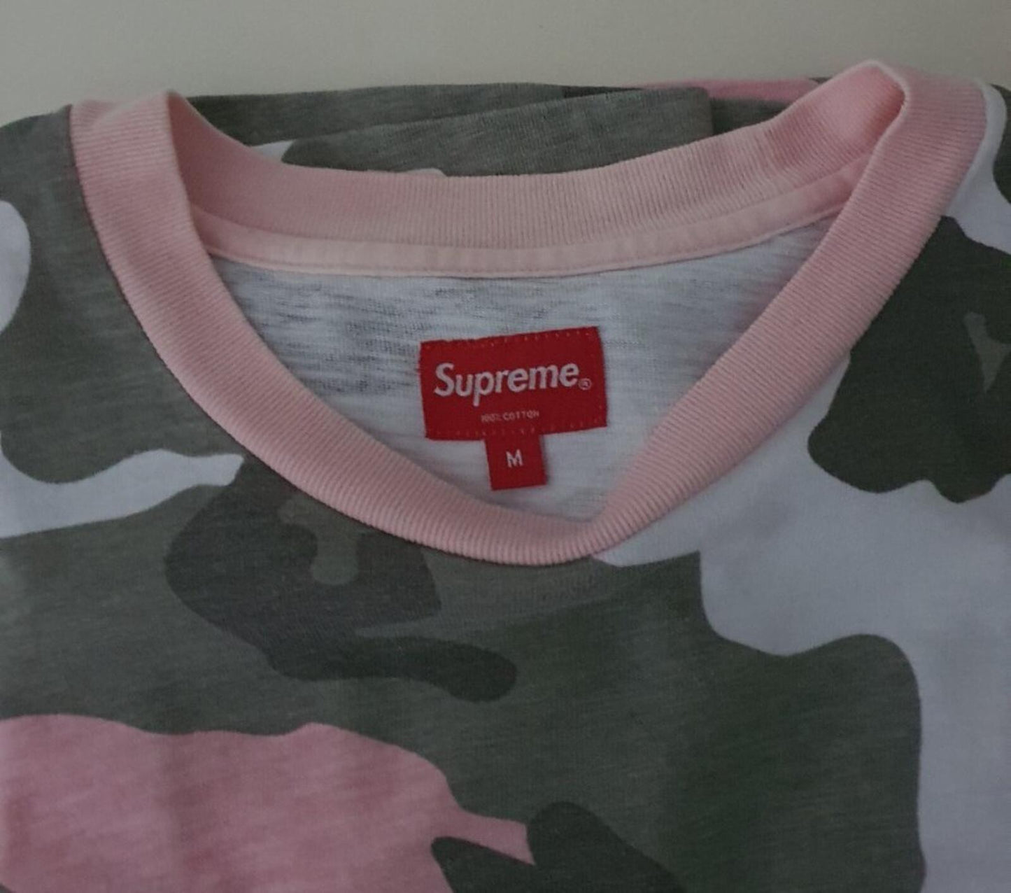 SS18 Supreme Pocket Tee Pink Camo Size M