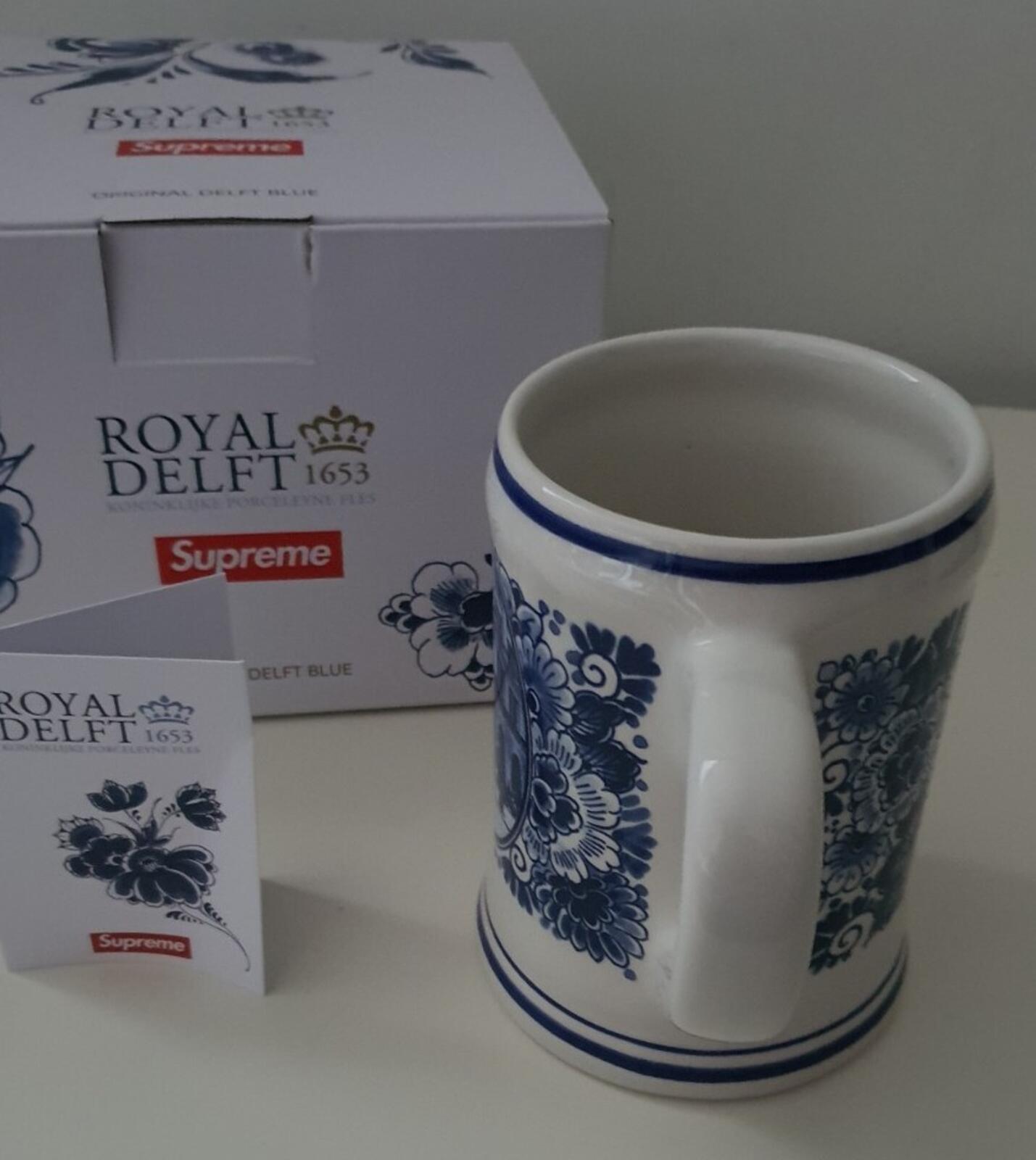 SS21 Supreme Royal Delft 190 Bowery Beer Mug Ceramic