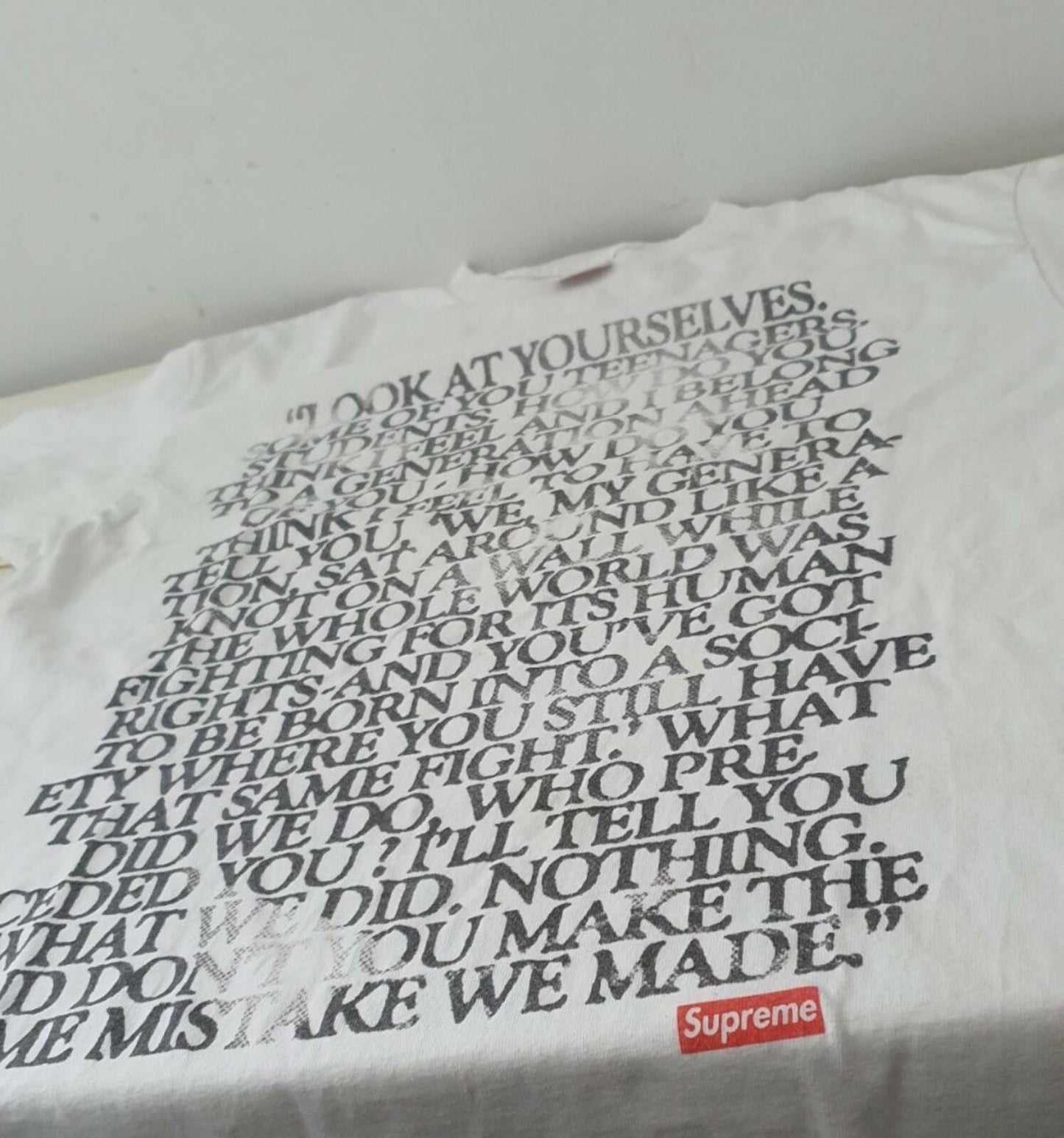 SS07 Supreme x Malcolm X Tee White Size M