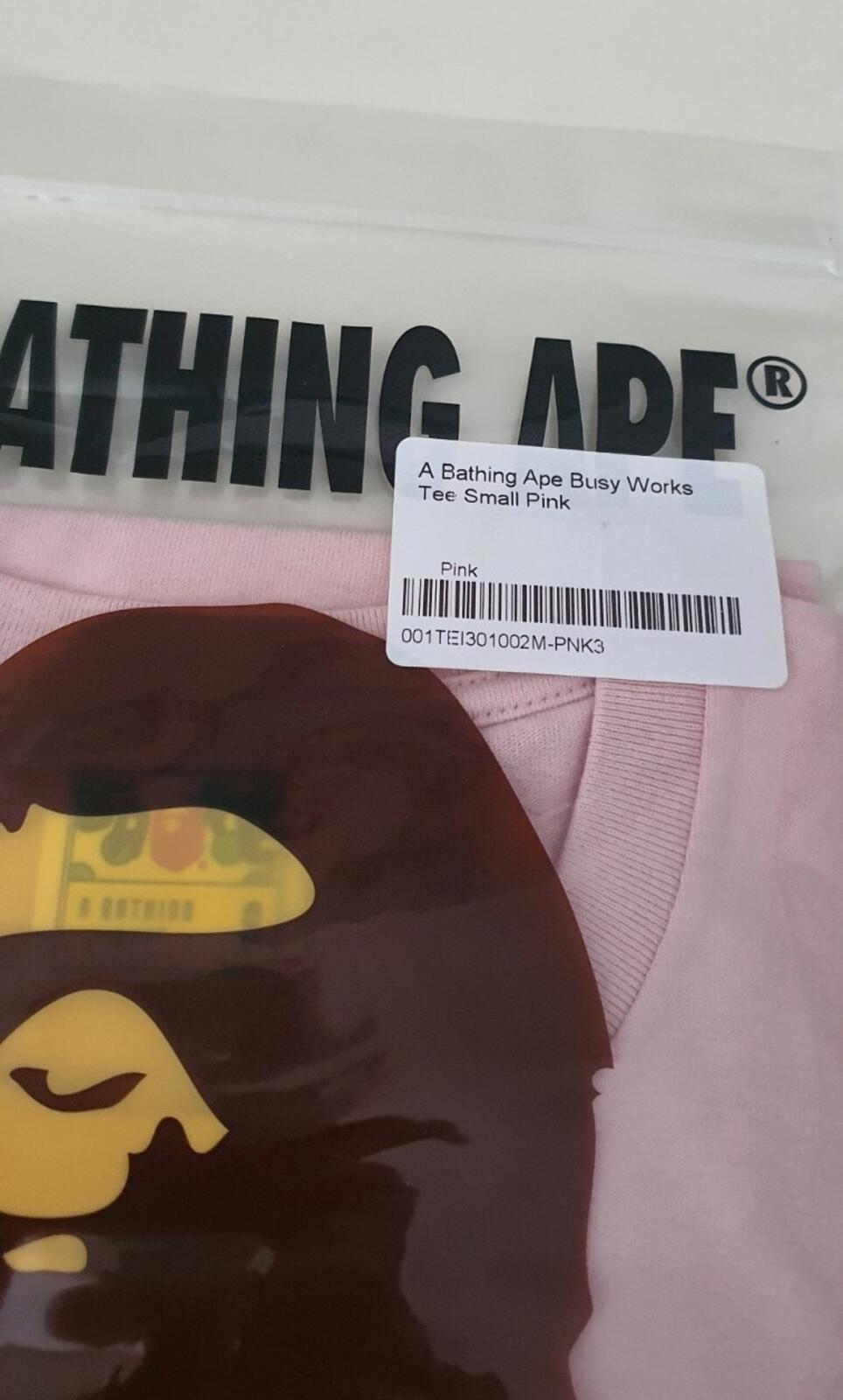 SS22 A BATHING APE Colors Busy Work tee size S small pink T-shirt BAPE New