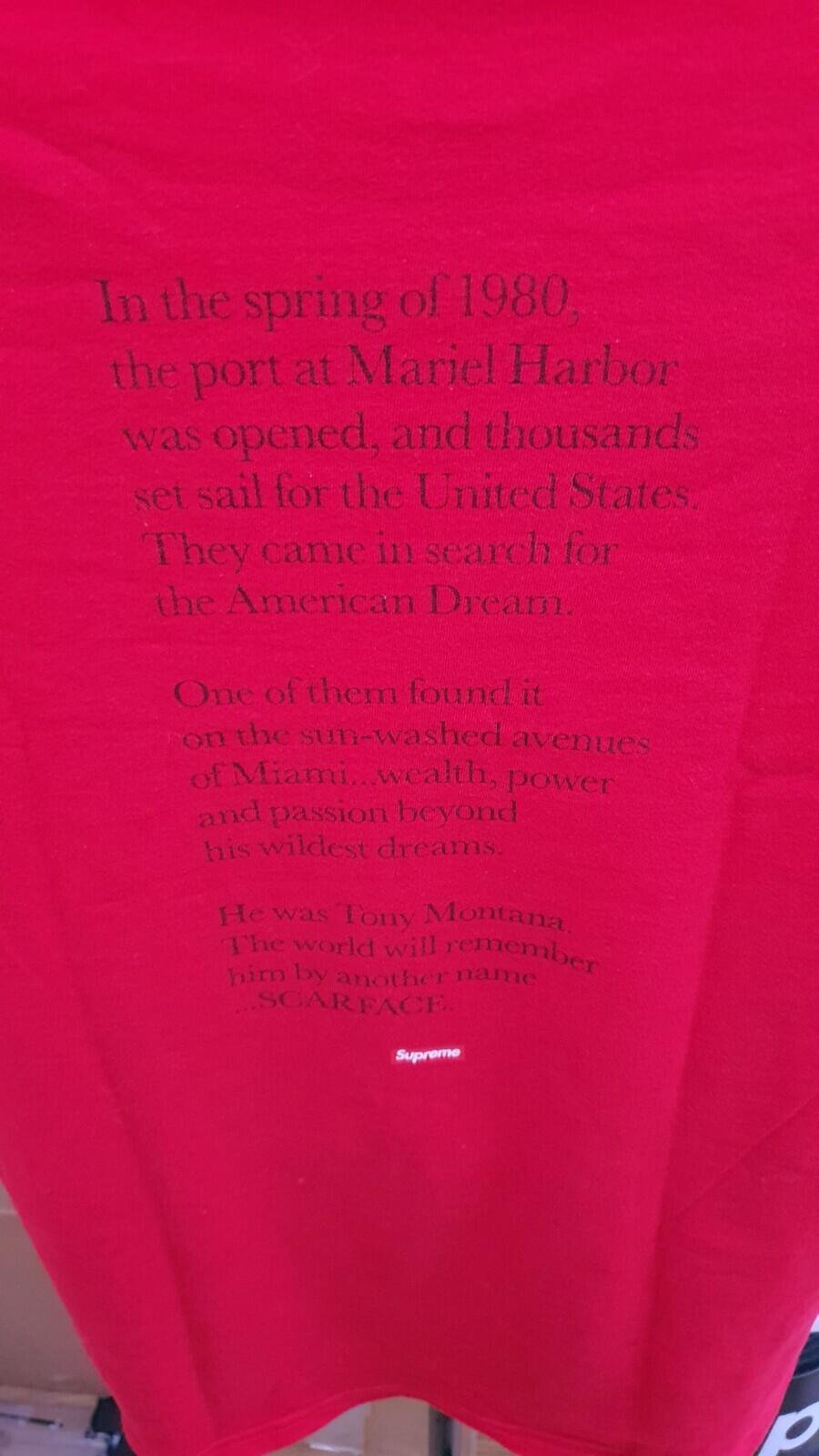 FW17 Supreme x Scarface Split Tee Red Size L