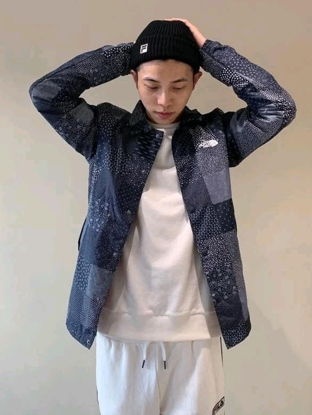 THE NORTH FACE Patchwork Coach Jacket Windwall Light Summer Navy S Small TNF