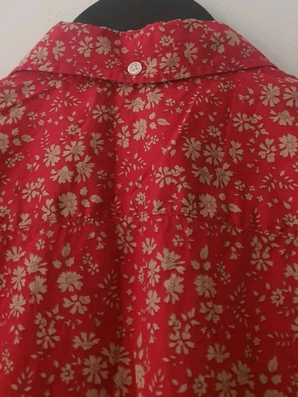 SS11 Supreme x Liberty Fabric Floral Red Shirt L Large Vintage 2011 Sehr Selten