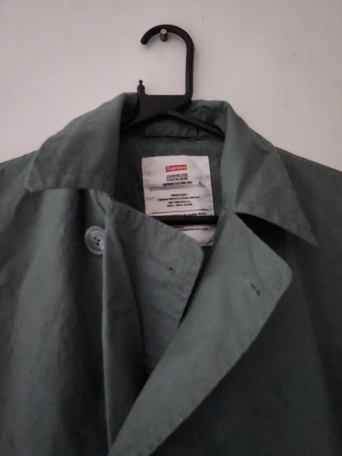 SS16 Supreme Belted Trench Coat Black Death Size S Small Water Resistant Jacket