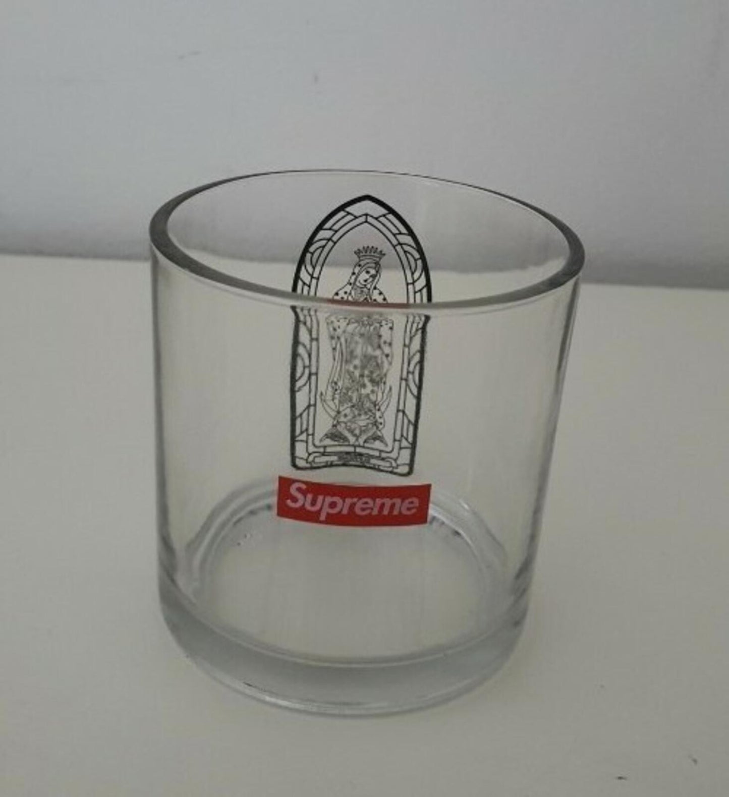 FW13 Supreme Koba Virgin Mary Candle (Glass Only) clear box logo Rare Accessory