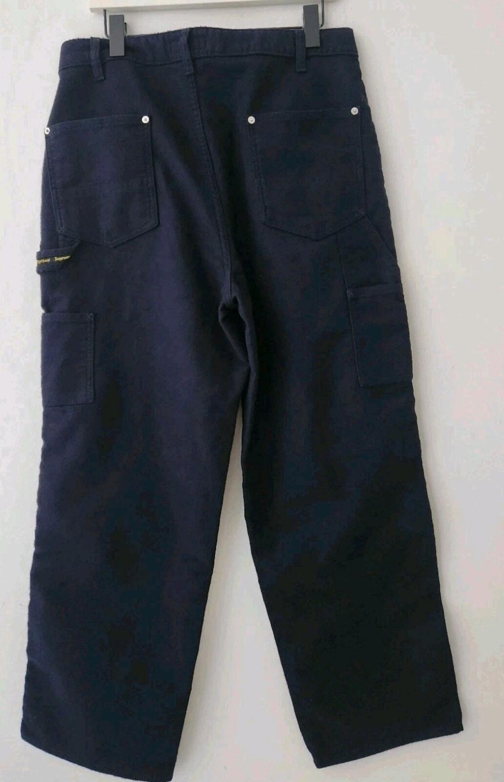 FW22 Supreme Moleskin Double Knee Painter Pant Navy Size M 32 W32 L32