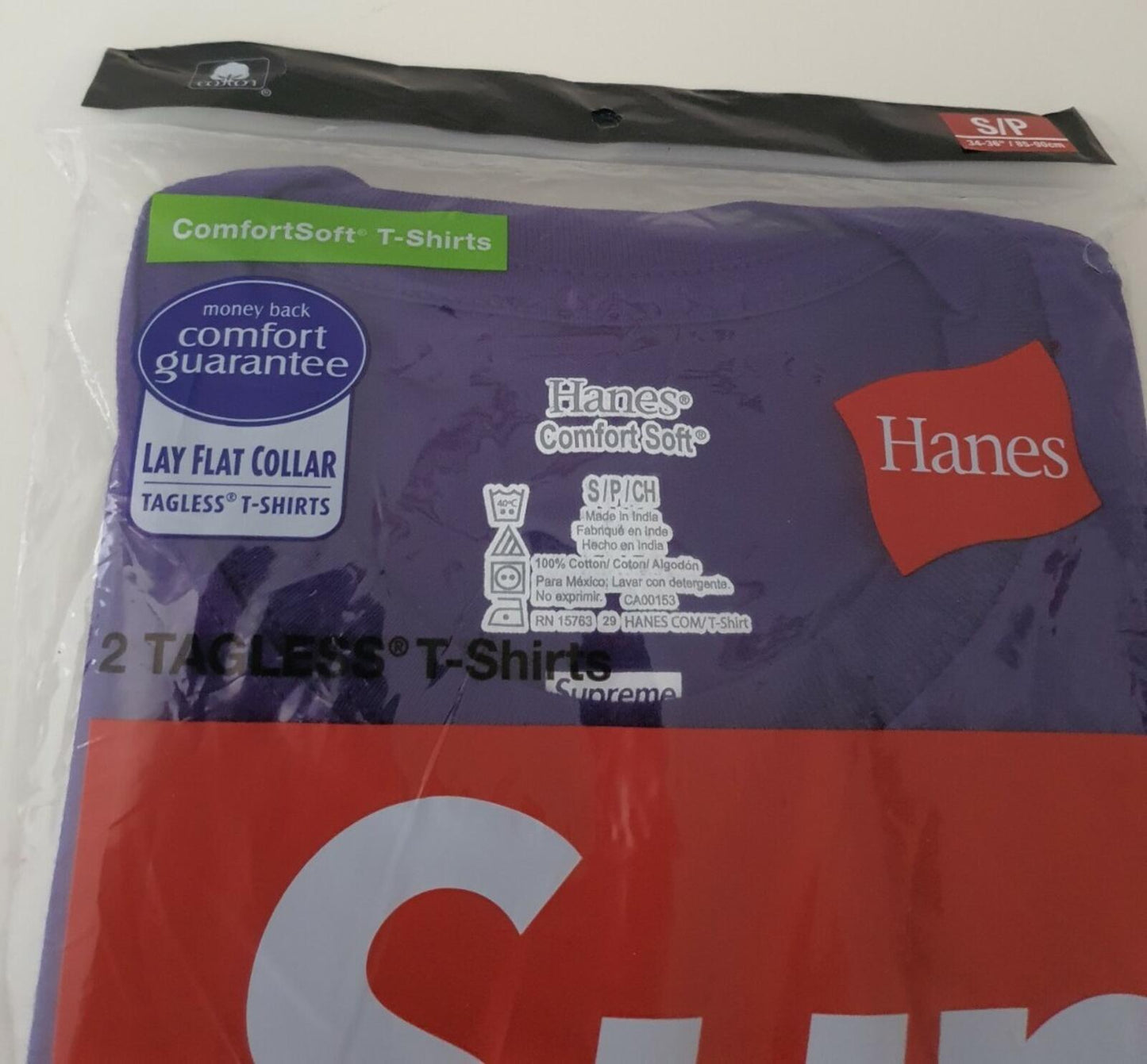 SS21 Supreme Hanes Purple Tees 2 Pack  Size S