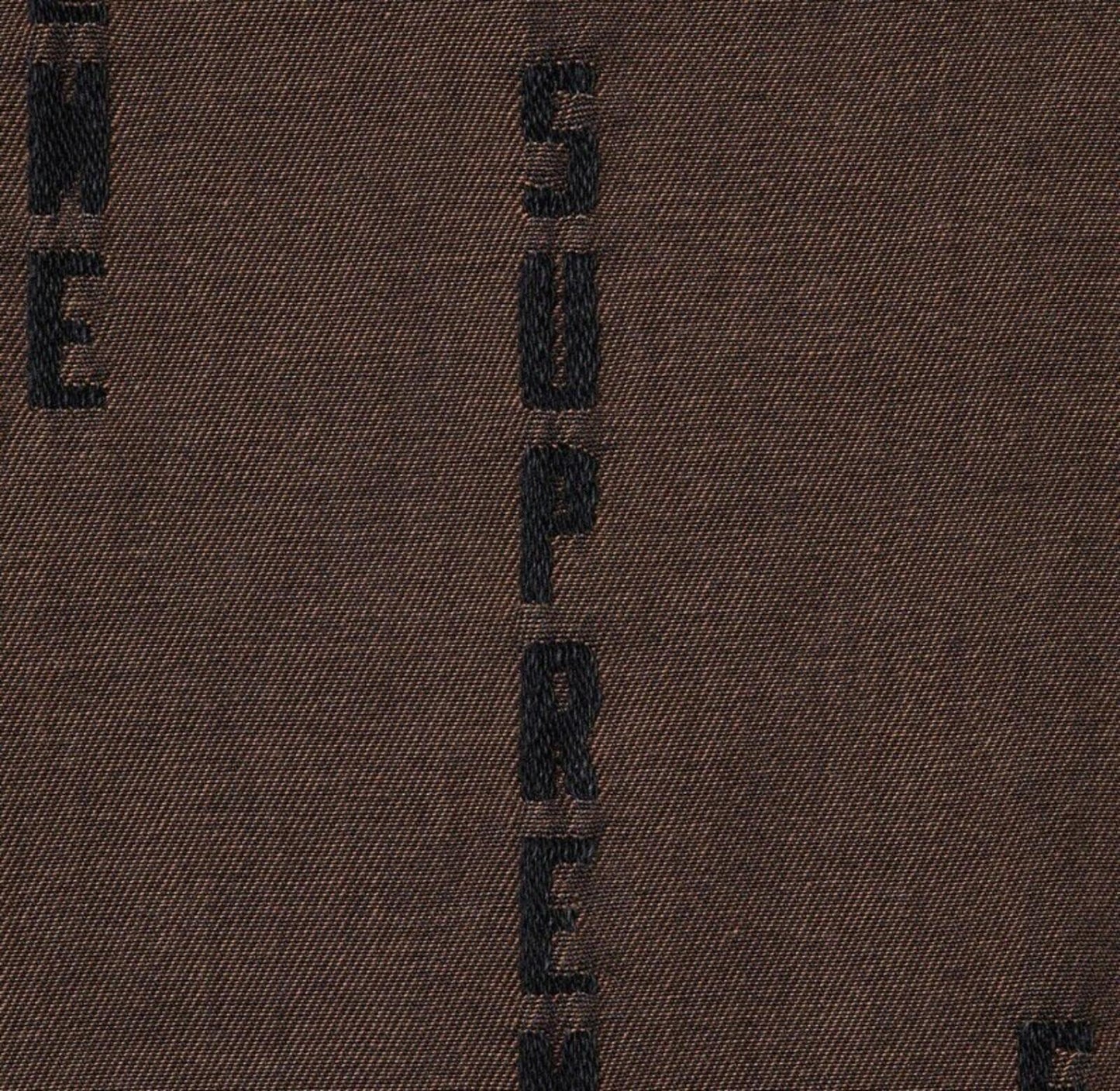 FW20 Supreme Stripe Logo Jacquard denim long sleeve L/S shirt L large