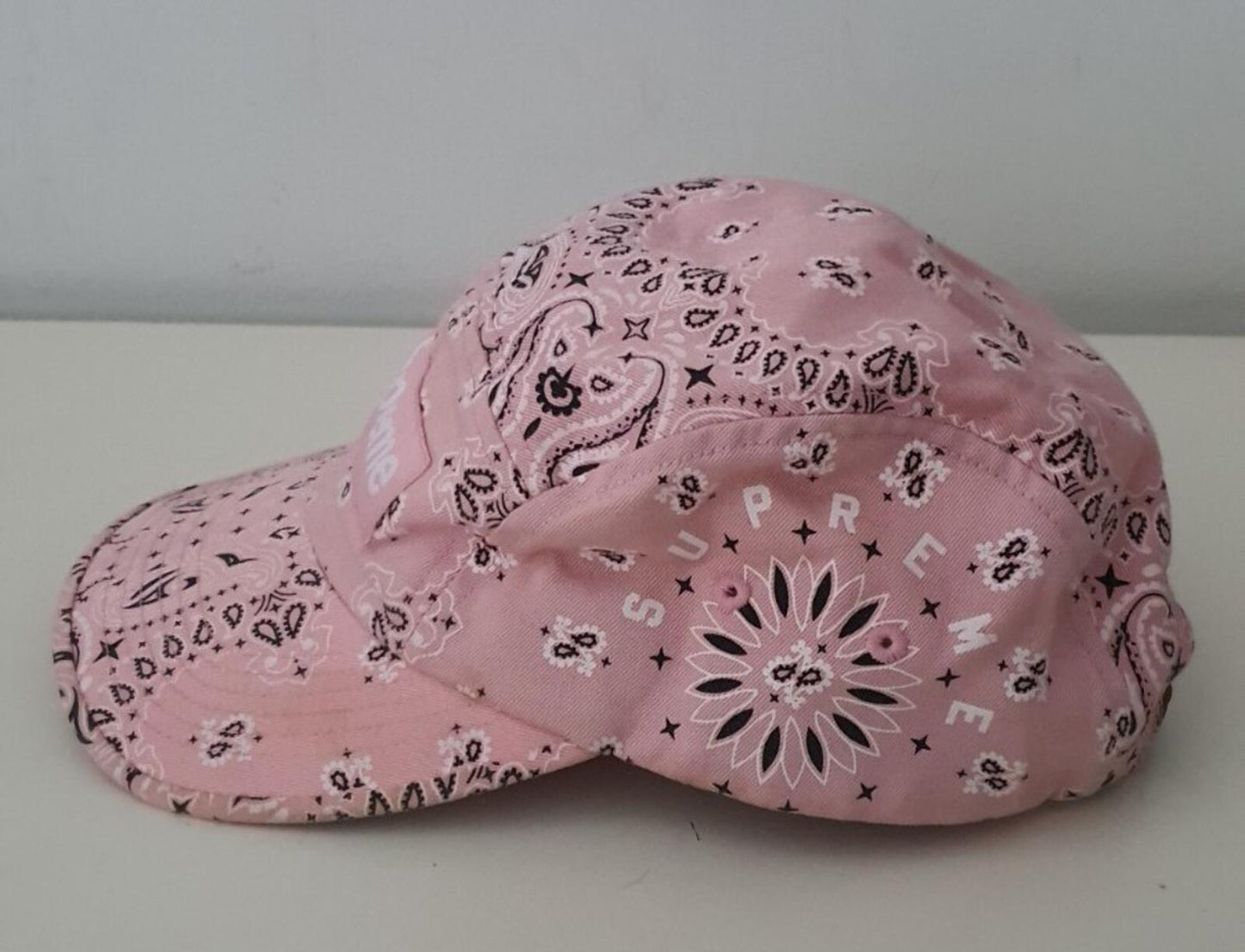 SS21 Supreme Bandana camp cap pink hat cotton