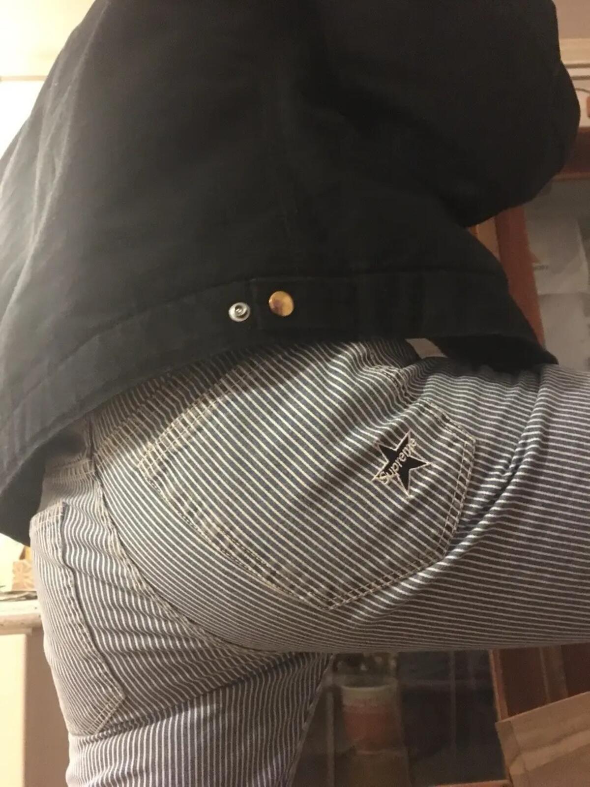FW17 Supreme washed regular jeans Size 30 W30 L30 star denim trousers pinstripe