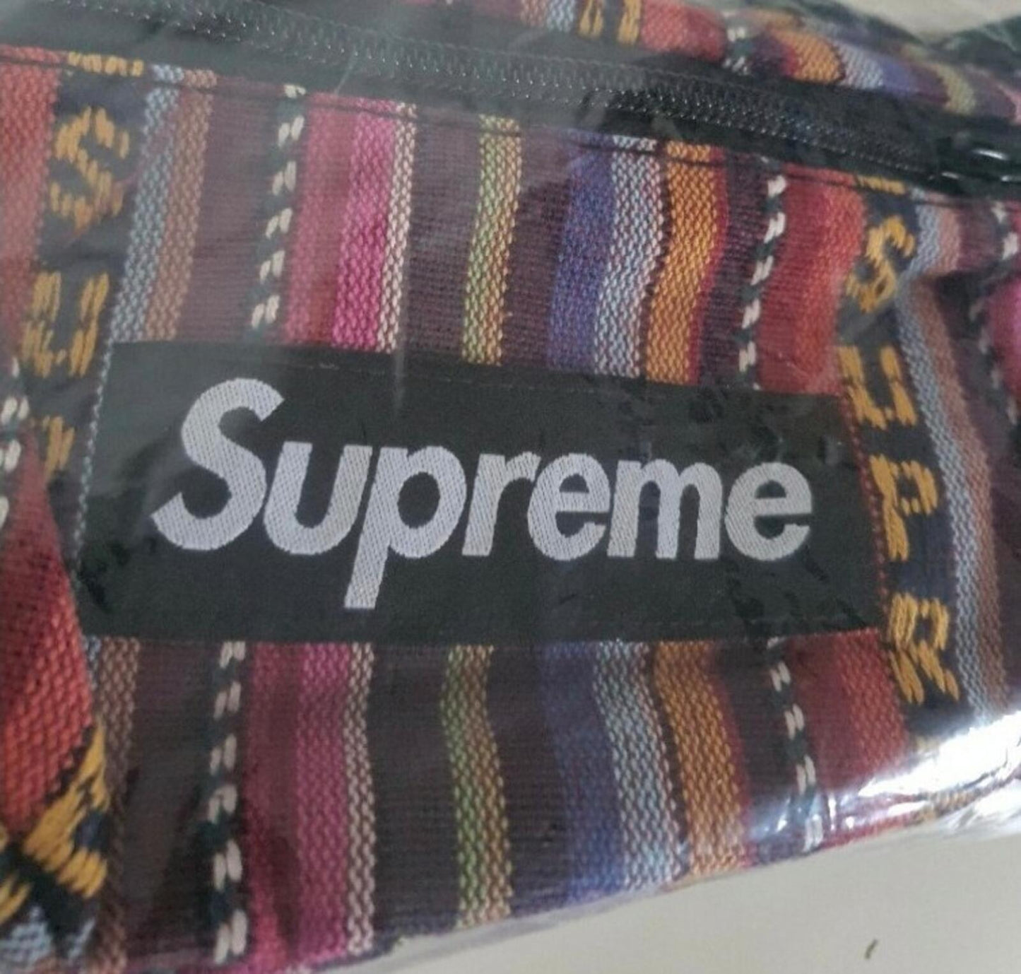 SS20 Supreme Woven Stripe Waist Bag Multicolour
