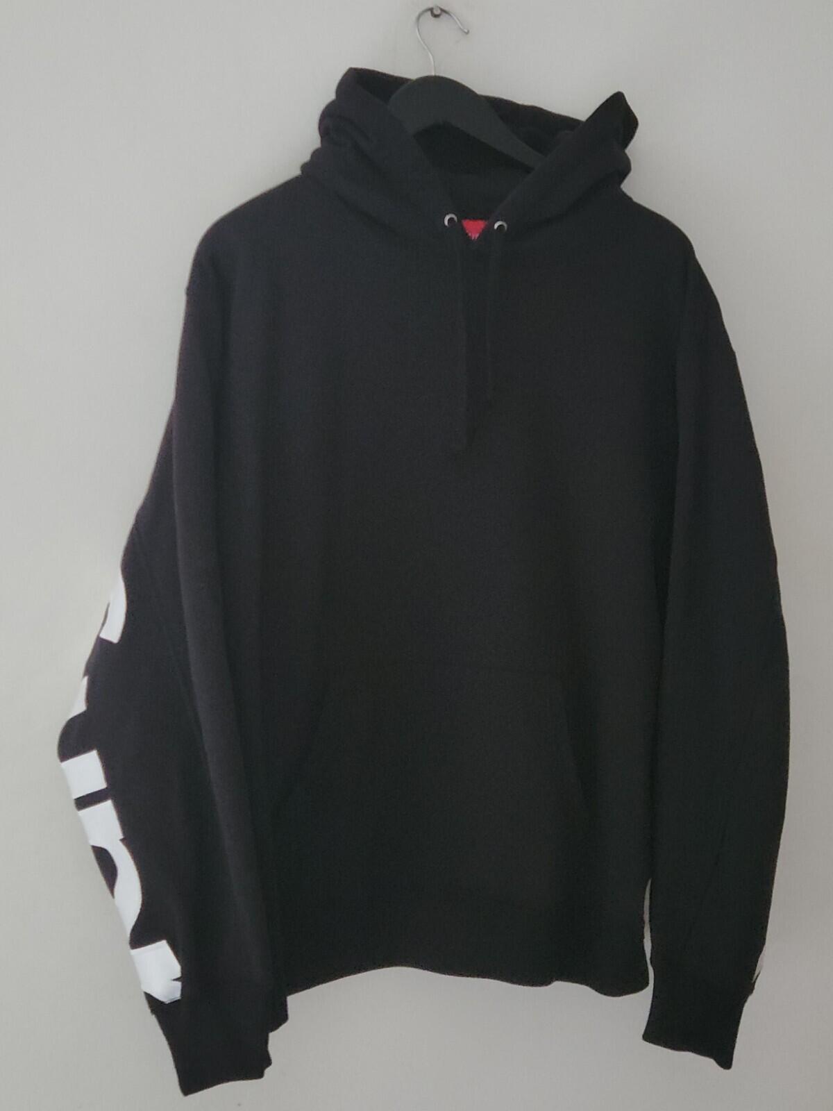 SS22 Supreme Cropped Panels hooded sweatshirt size M medium hoodie Black