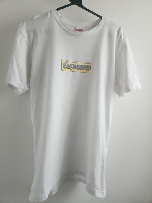 SS13 Supreme Bling Box Logo Tee talla M mediana camiseta blanca Rara Vintage 2013