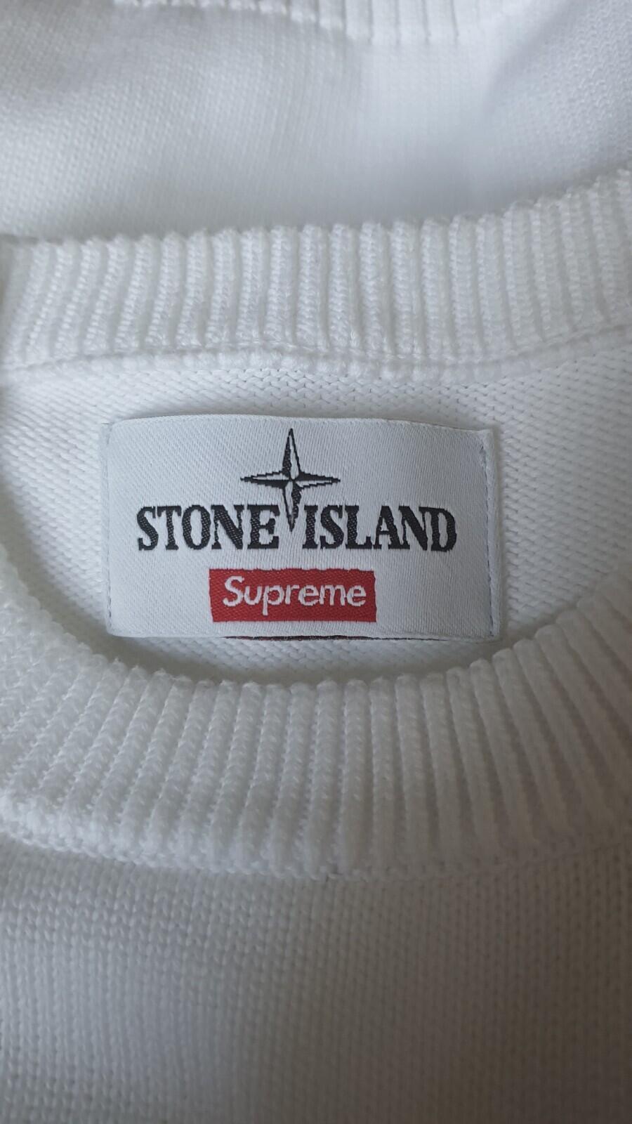 SS16 Supreme x Stone Island Jersey con logo reflectante Blanco Talla S