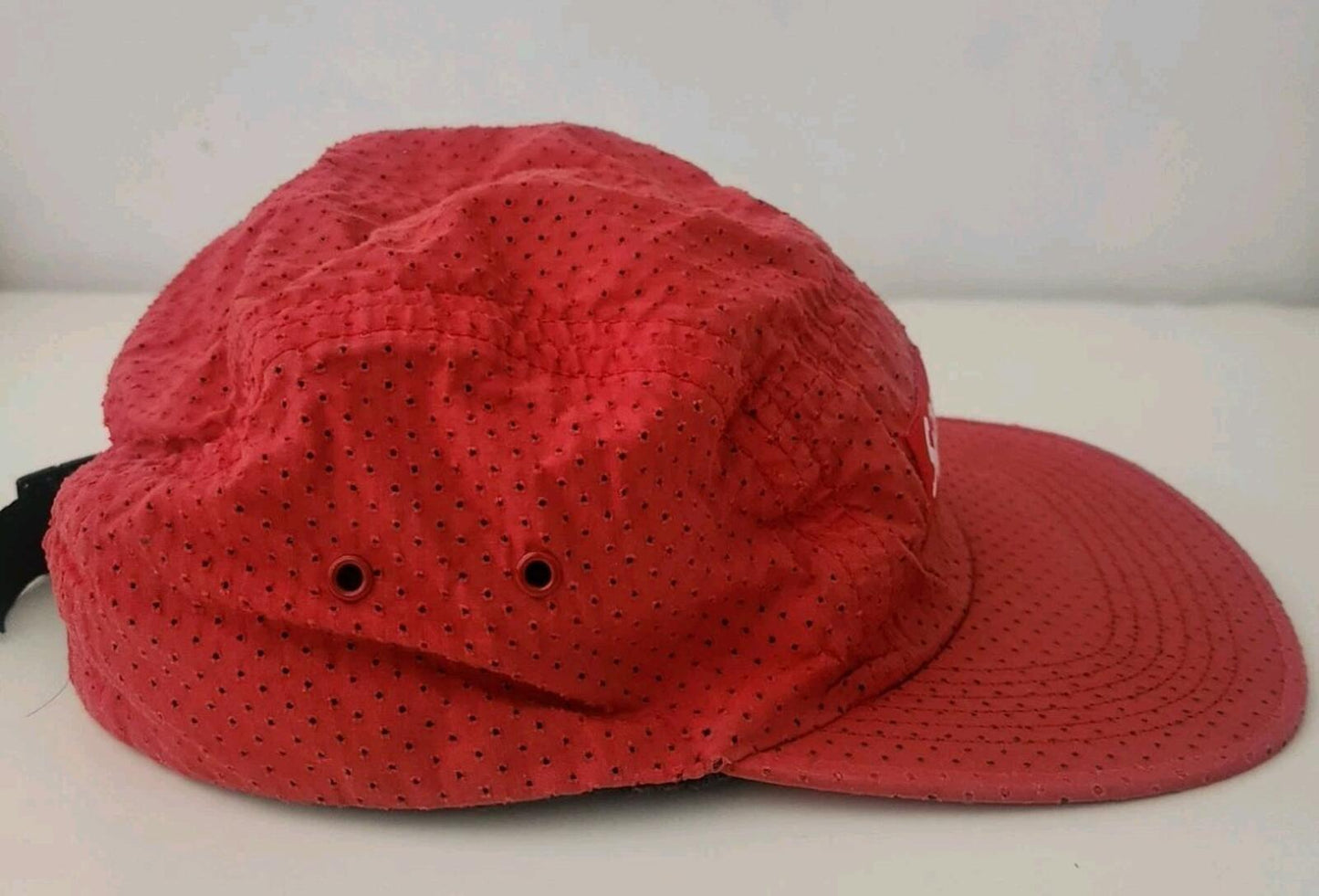 SS17 Supreme Perforated Camp Cap Rot Hut Box Logo Made in U.S.A