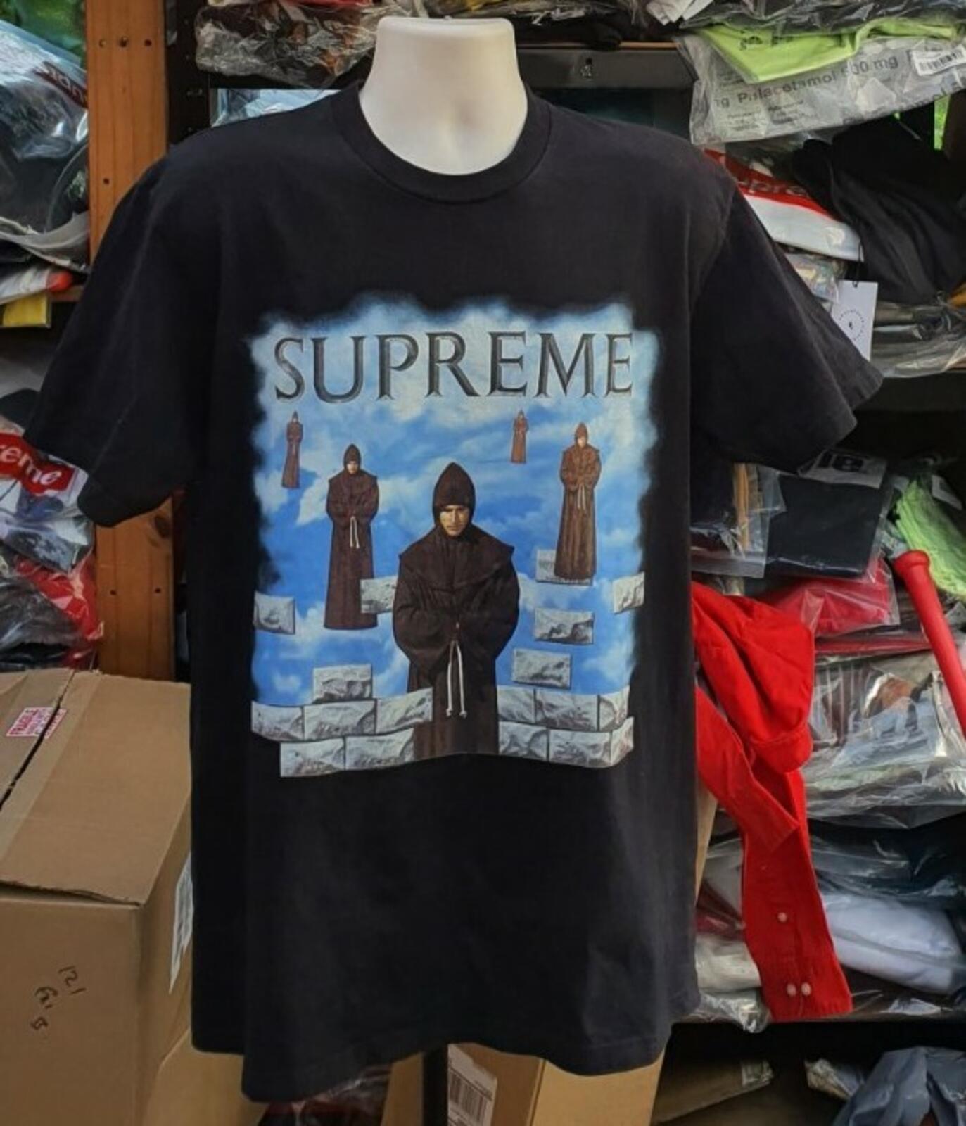 FW19 Supreme Levitation Black Tee Negro Talla L