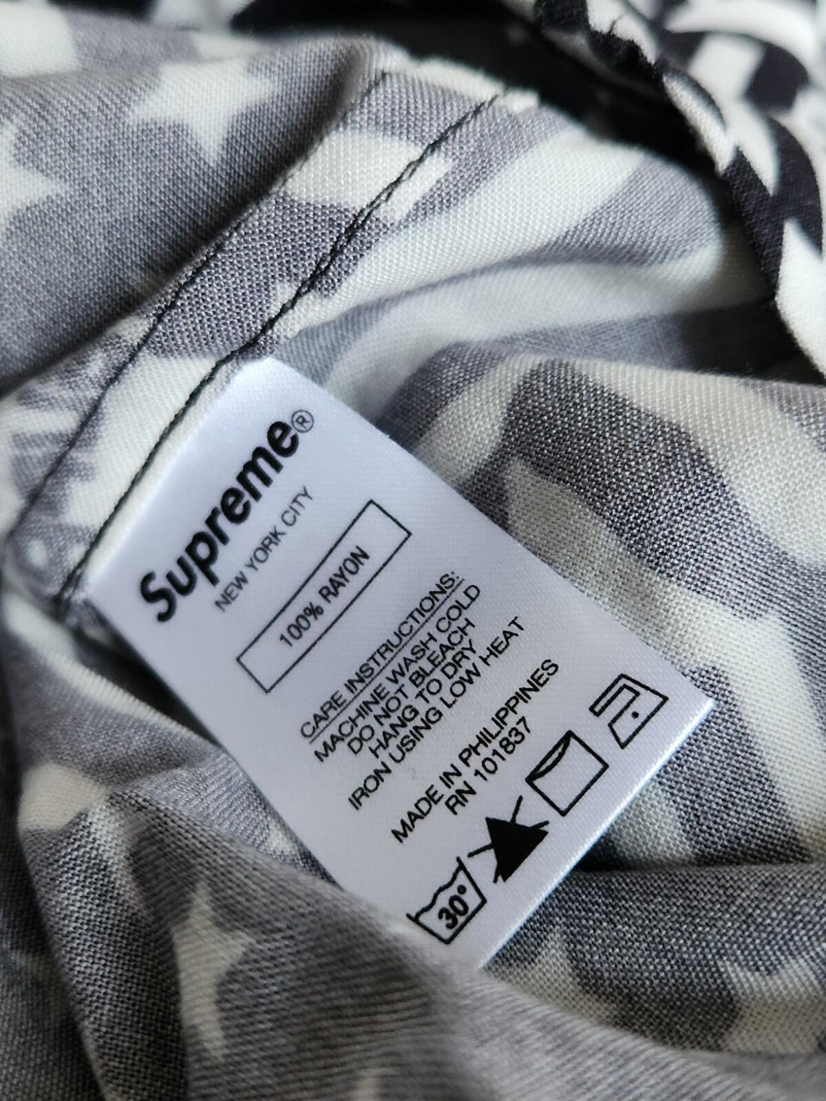 SS20 Supreme Flags Rayon Shirt black size M Medium short sleeve