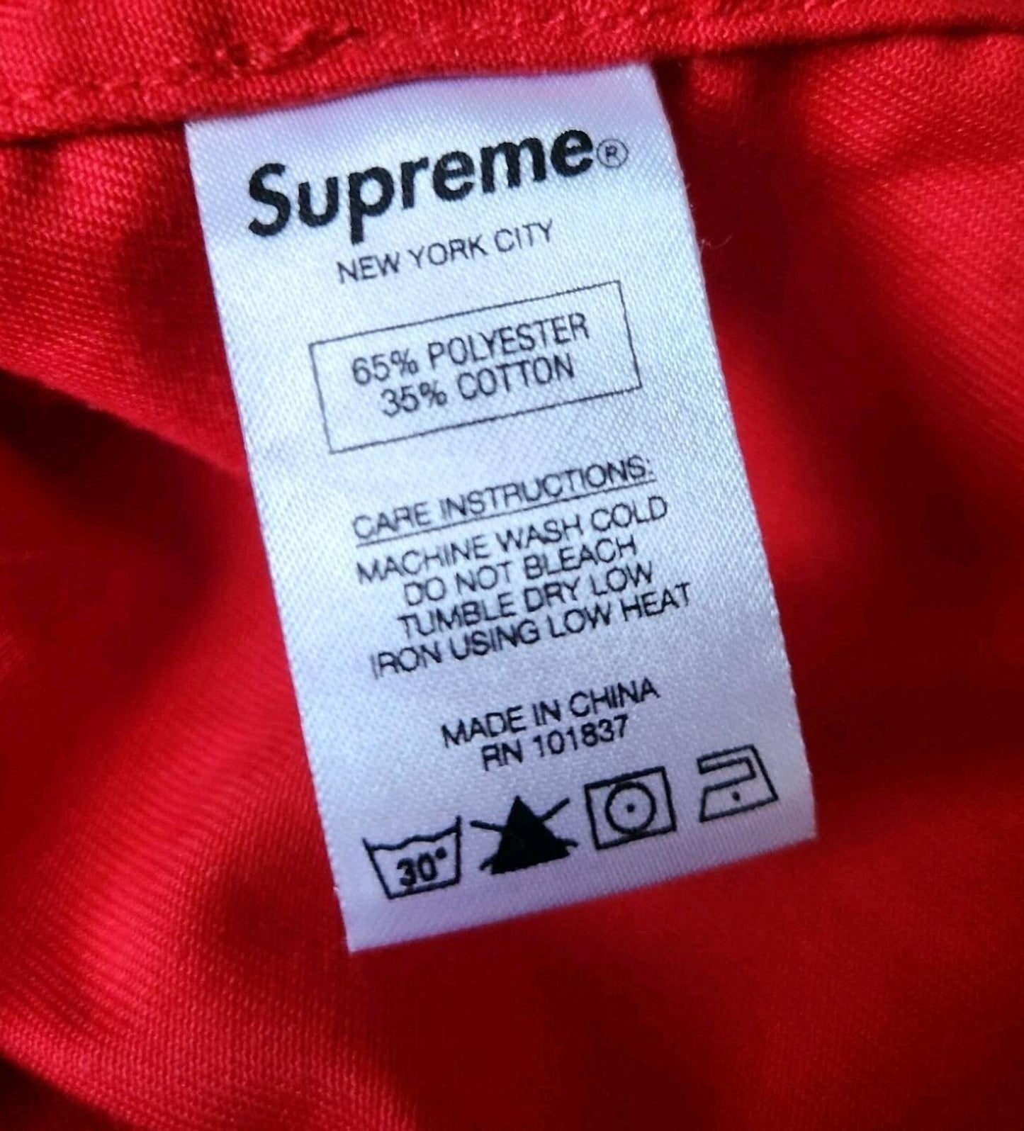 FW17 Supreme Color Blocked Work shirt Red Yellow size M Medium button up New