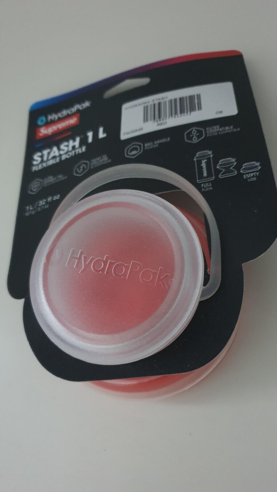 FW20 Supreme HydraPak Stash 1.0L Wasserflasche rot flexibel Neues Accessoire