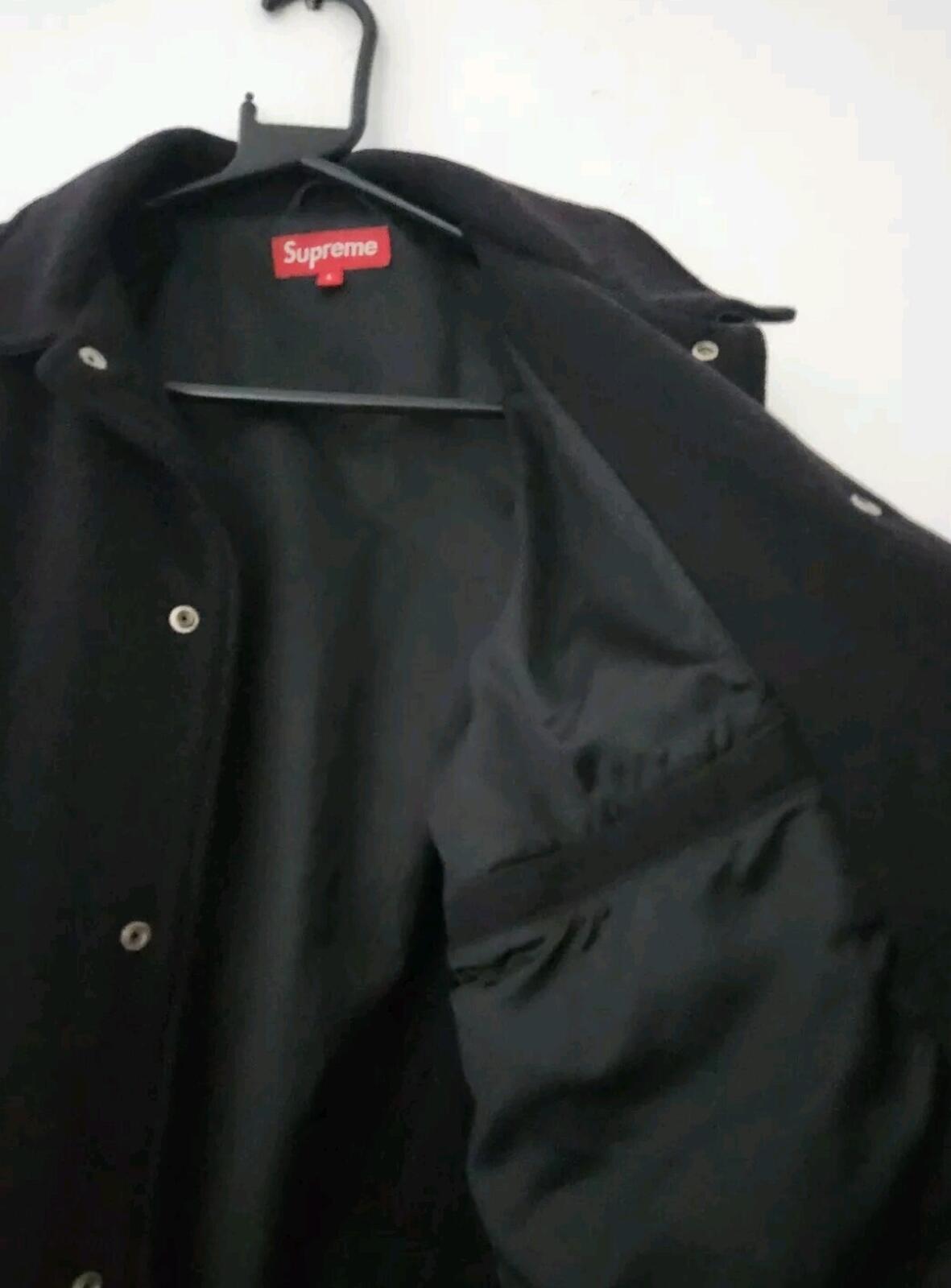 FW11 Supreme Miners Jacket Wool Leather Sleeves Black Large Vintage 2011 Varsity