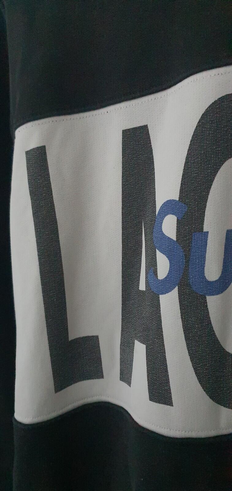 FW19 Supreme x Lacoste Logo Panel Hooded Sweatshirt Größe M Medium Schwarzer Hoodie
