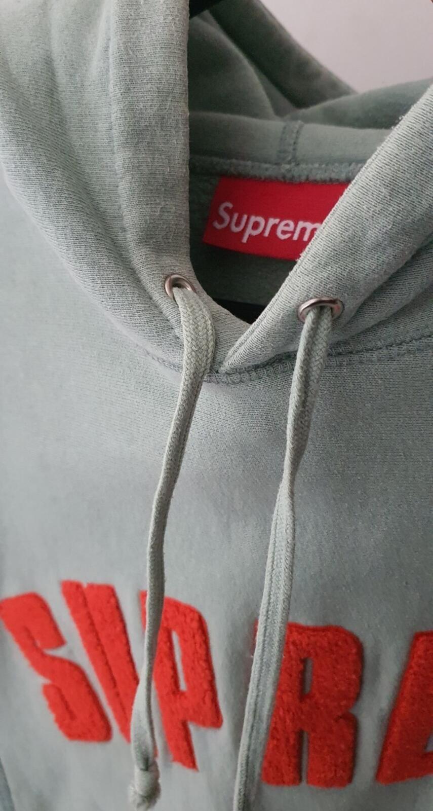 SS17 Supreme Chenille Arc Logo Hooded Sweatshirt Size M Medium Seafoam hoodie
