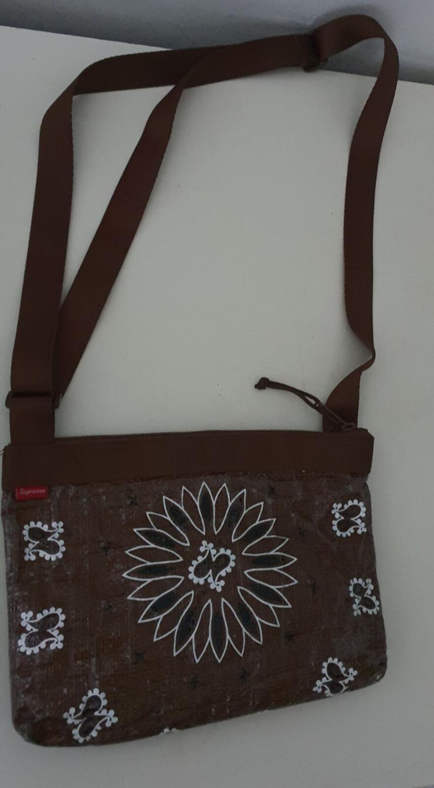 SS21 Supreme Bandana Tarp Side bag Water resistant shoulder bag 10L brown