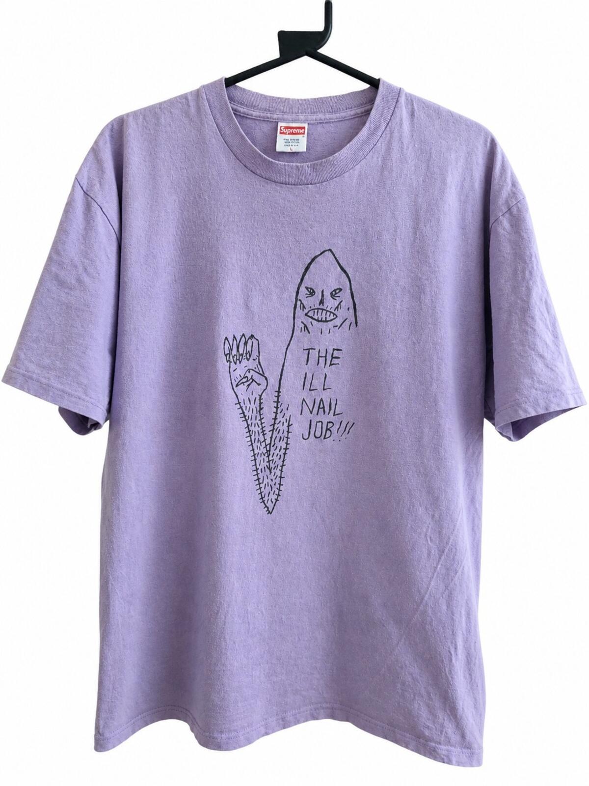 2003 Supreme x NeckFace The Ill Nail Job Tee Light Purple Size L